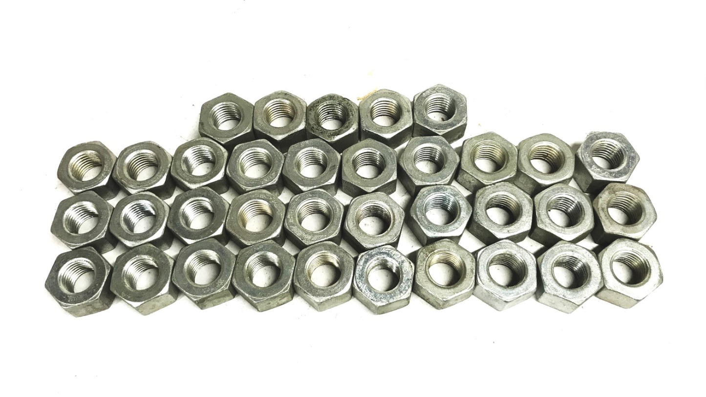 Unbranded 7/8 - 9 Grade A Heavy Steel Galvanized Hex Nut [Lot of 35] NOS