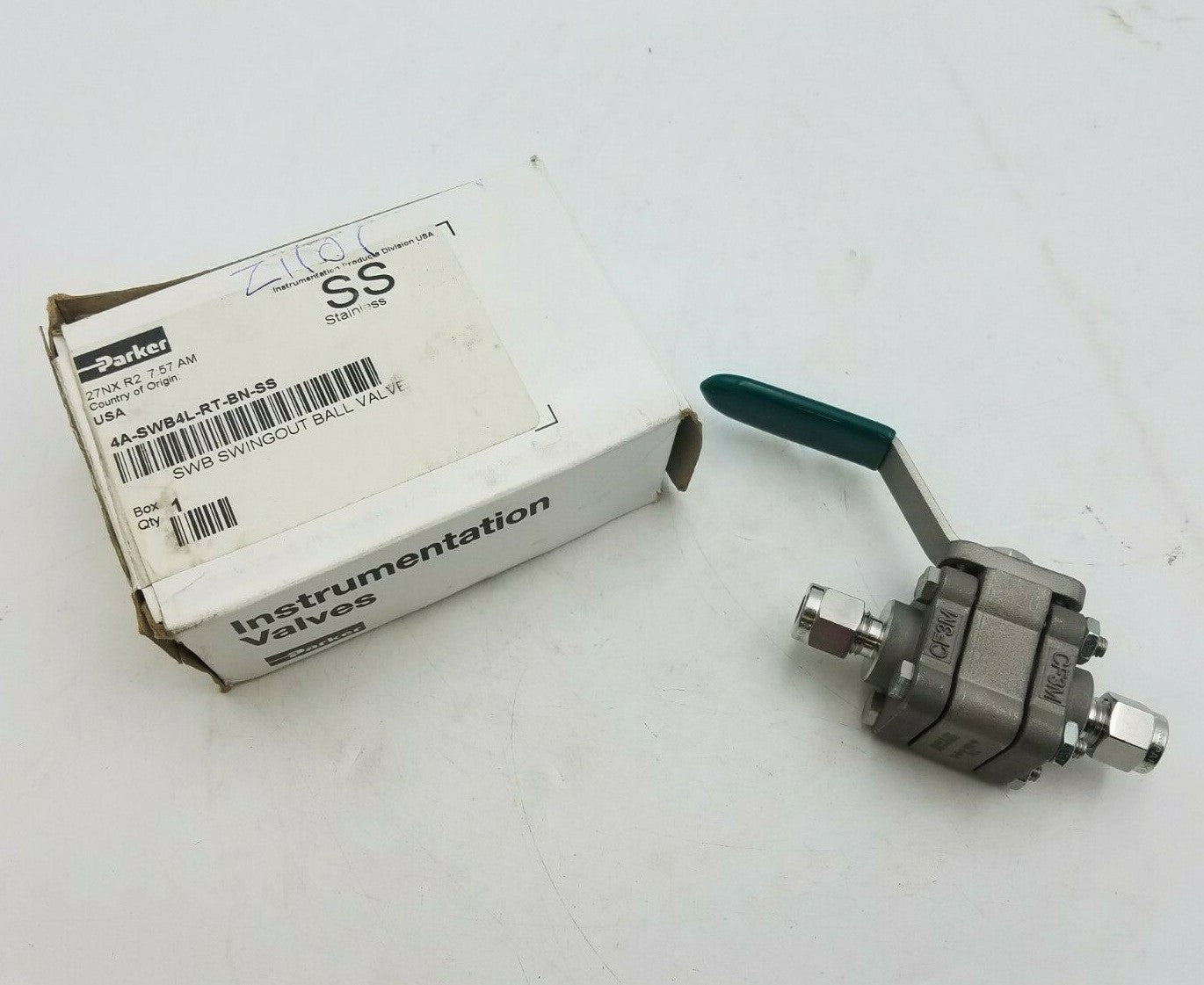 Parker 4A-SWB4L-RT-BN-SS Swingout Ball Valve 2500PSI SWB Series Stainless Steel
