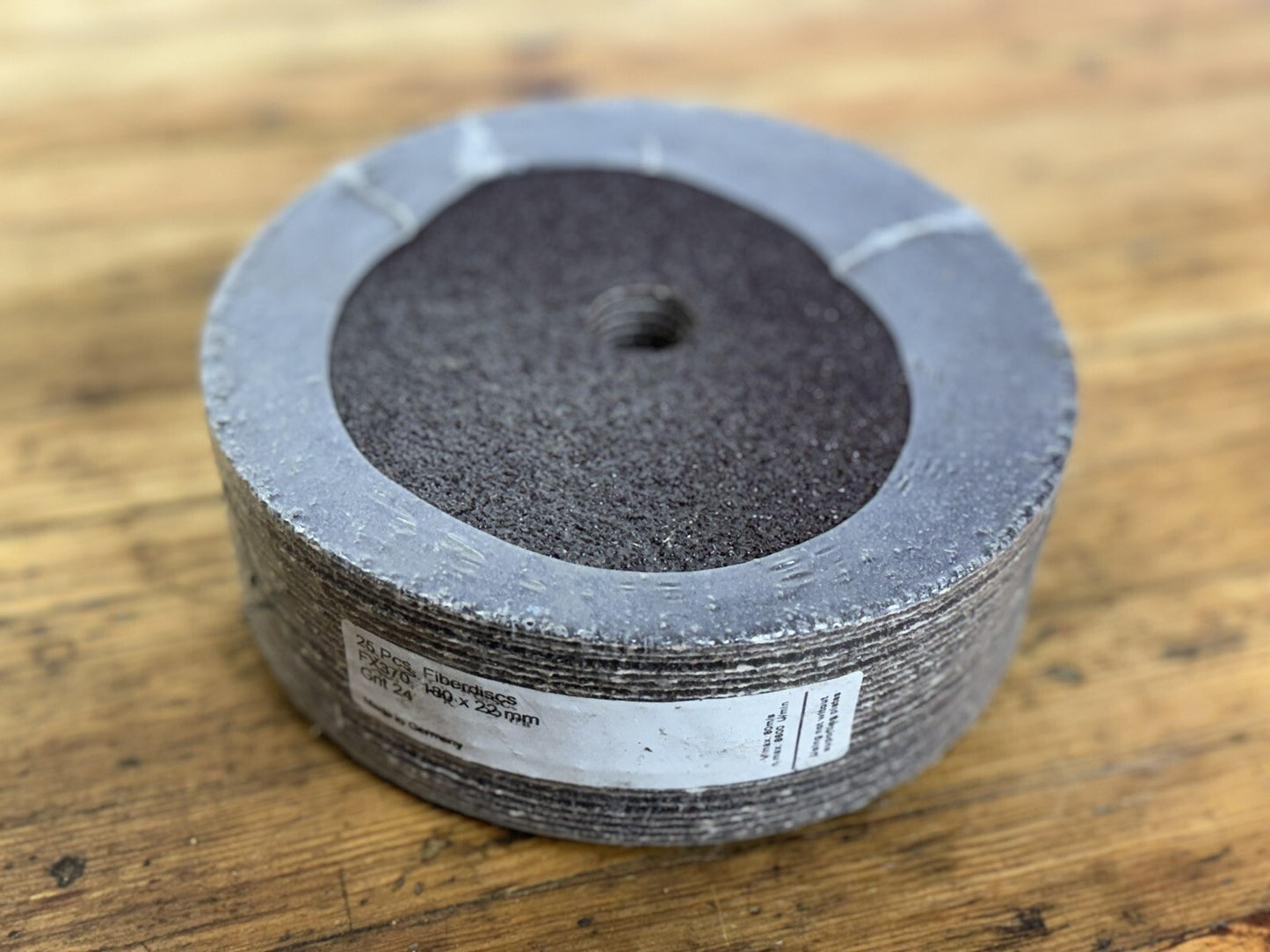 25 Pack Fiber Discs 24 Grit FX370 7” 7/8” Arbor 180mm 22mm Made In Germany