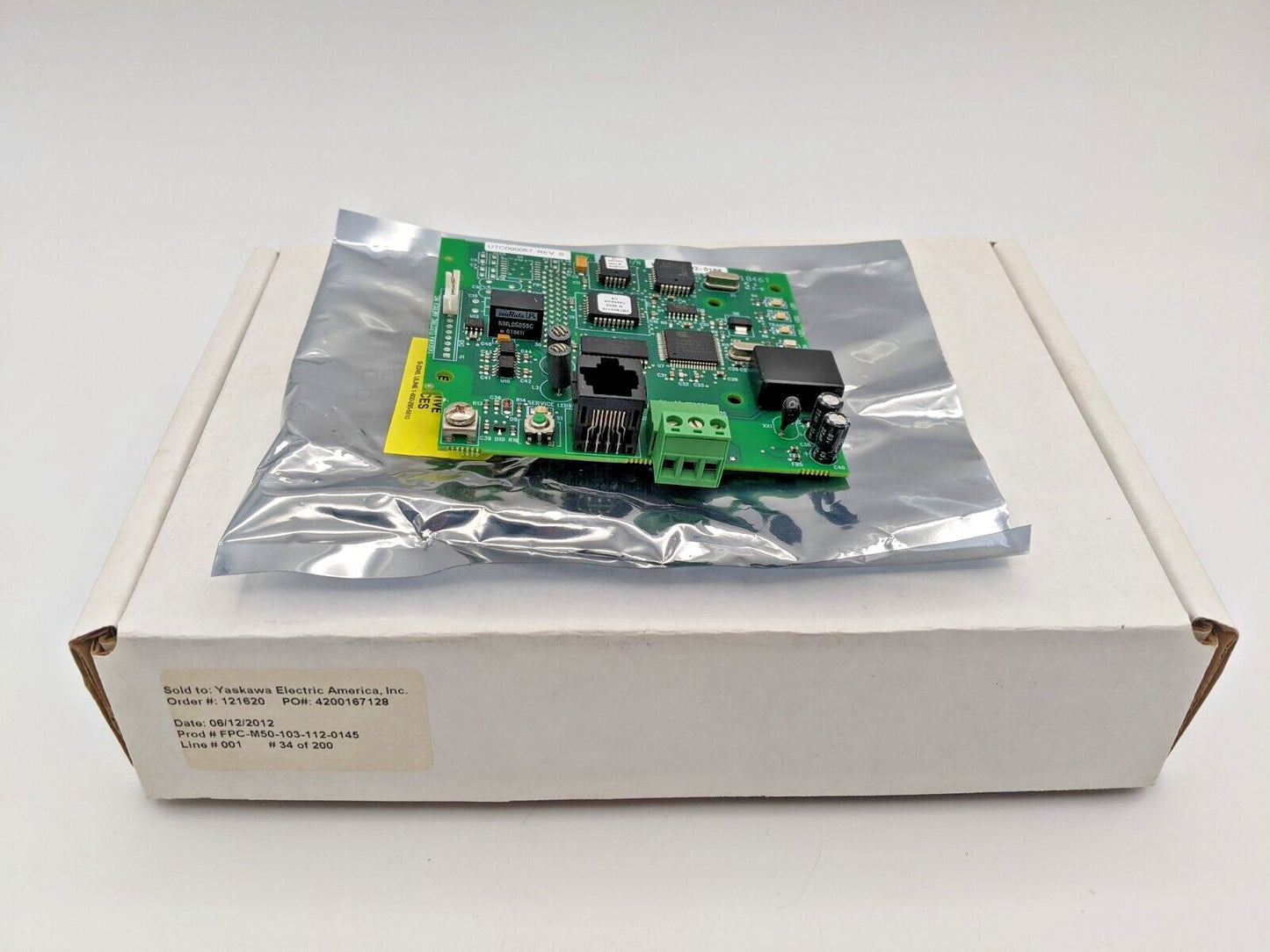 Yaskawa UTC000057 Rev. 0 PCB Inverter Board Lonworks Option Card Ethernet Port