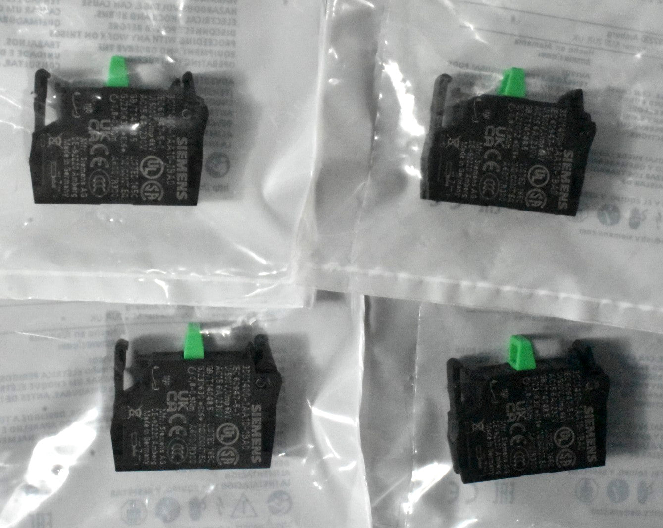 [Lot of 4] Siemens 3SU1400-1AA10-1BA0 Contact Module 1NO