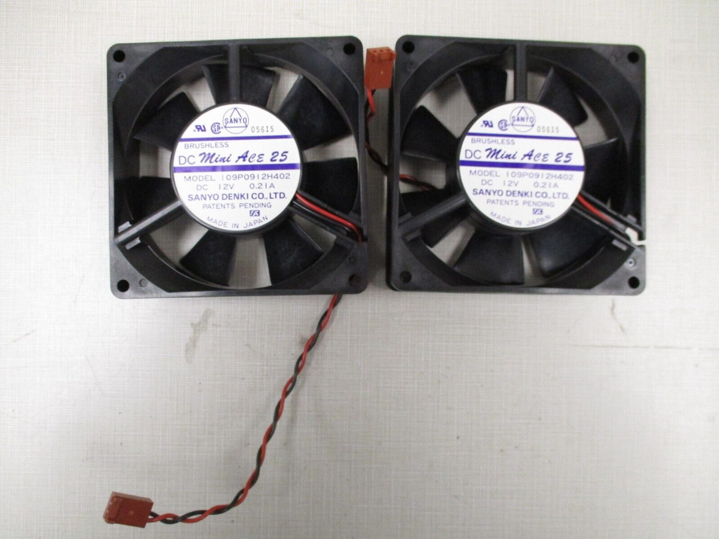 Sanyo Denki 109P0912H402 DC Mini ACE 25 12V, 0.21A Lot of 2