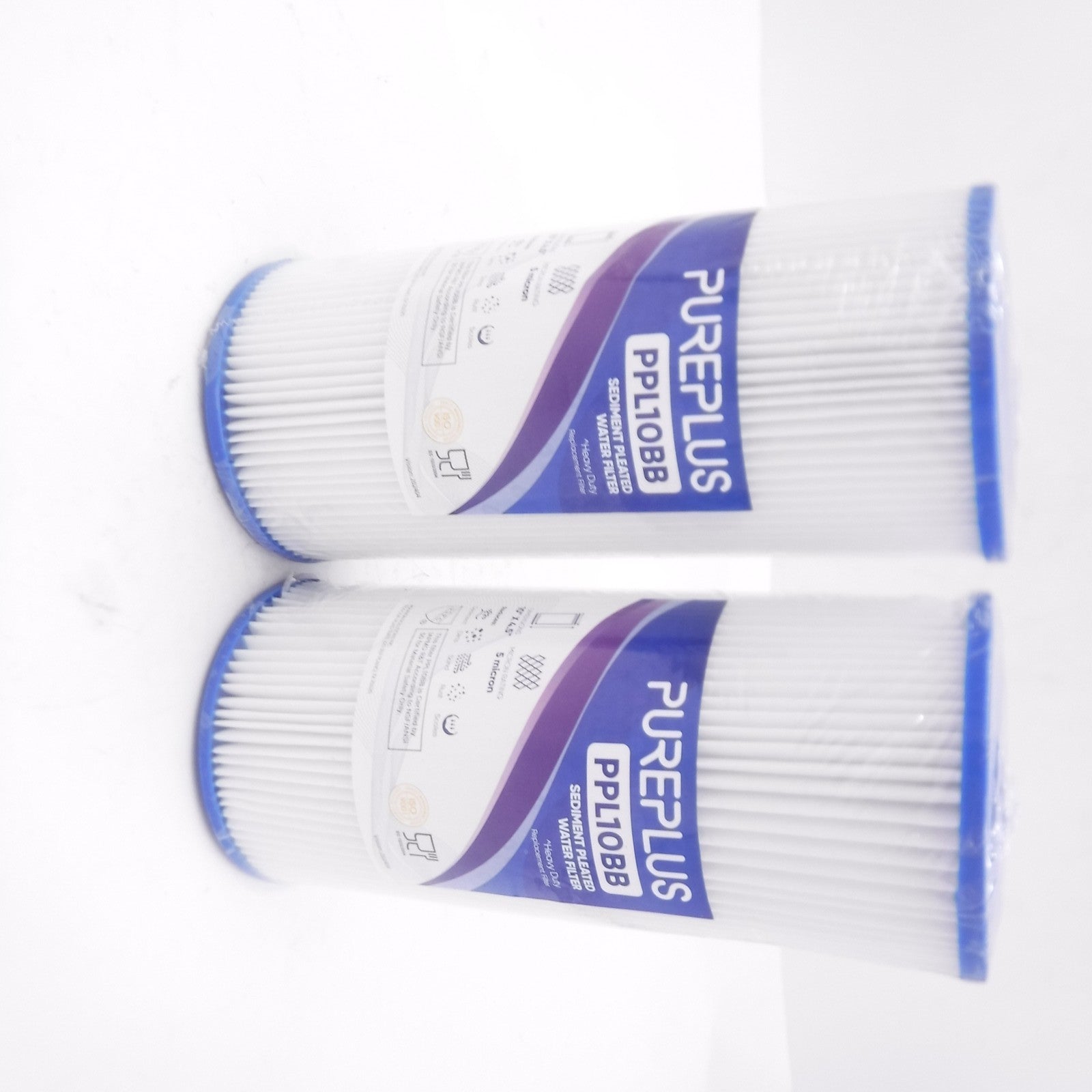 2 Pack PurePlus Whole House Sediment Pleated Water Filter PPL10BB