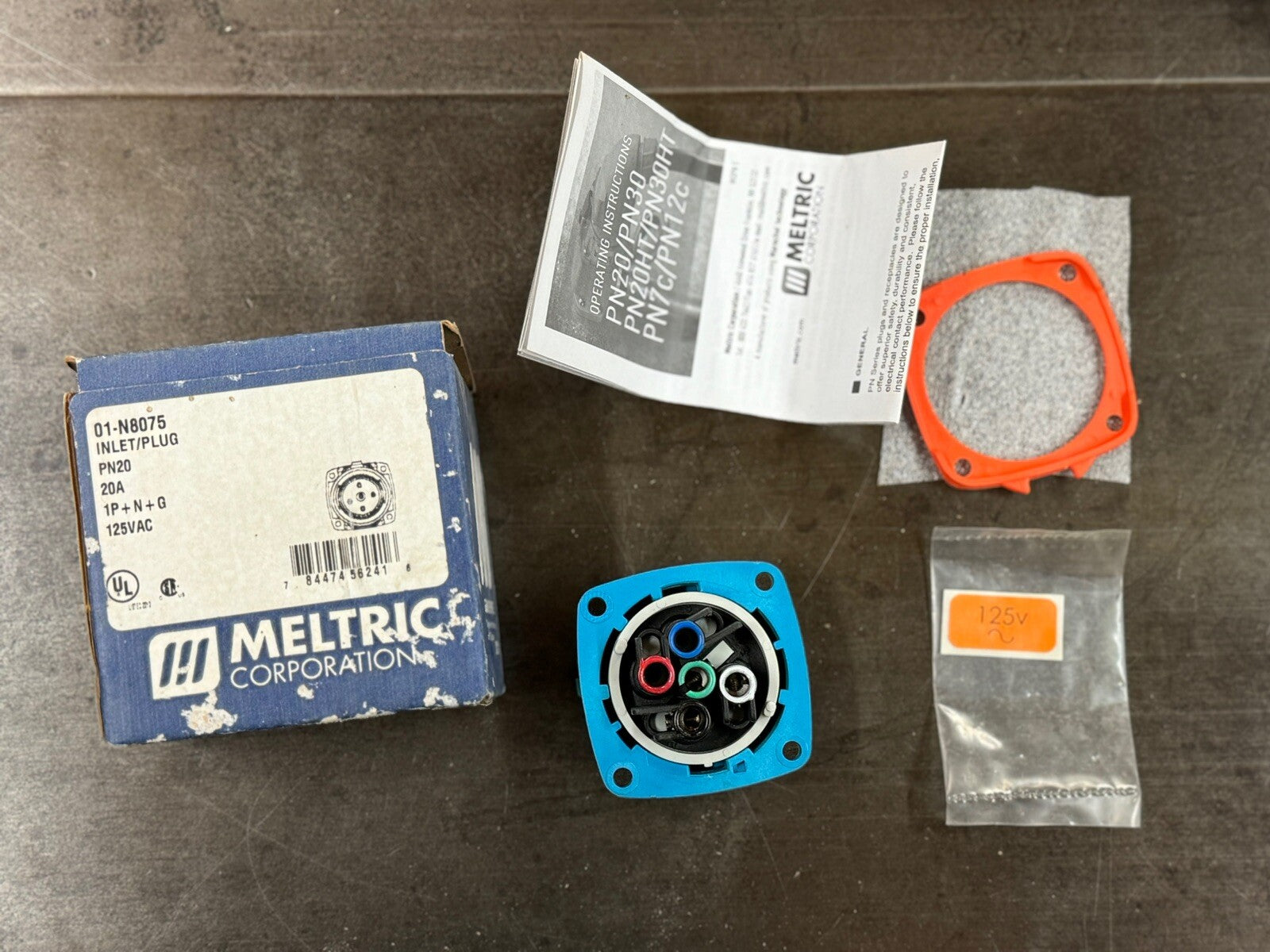 Meltric 01-N8075 PN20 INLET 20A 125 VAC Type 4X