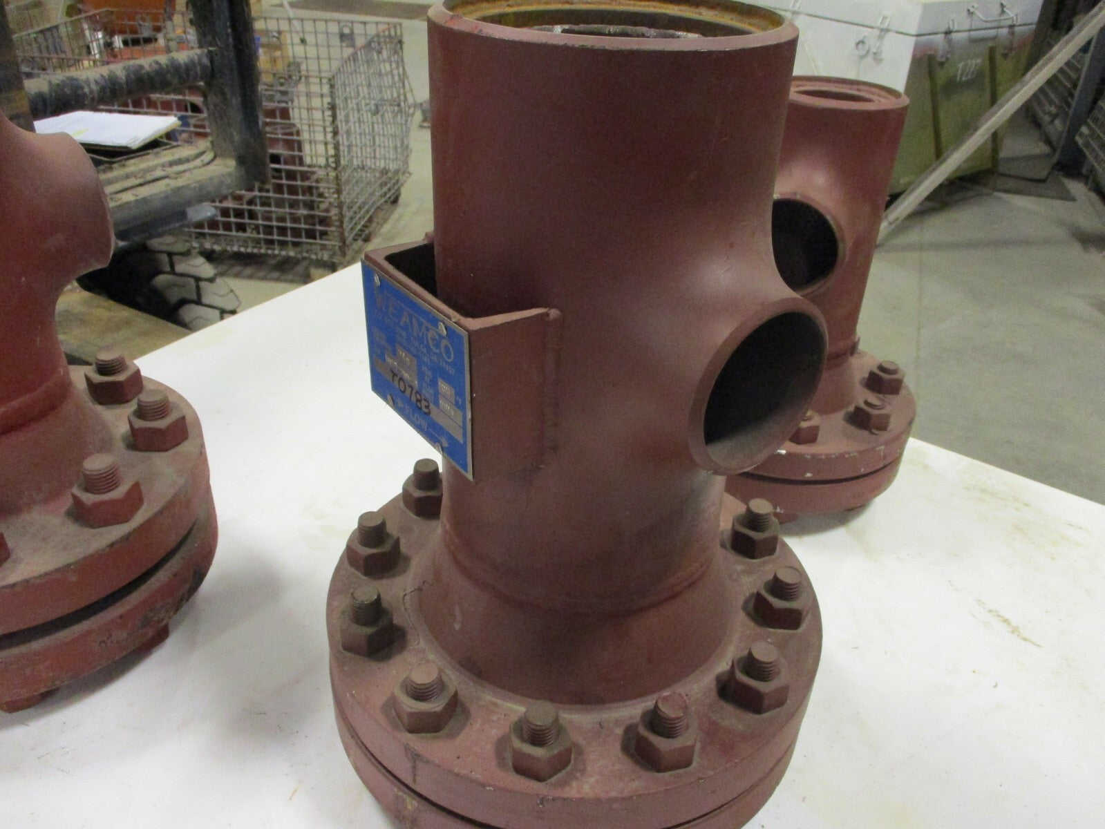 WeamCo Tee Strainers Type TVW 6" x 3" Bevel End XH w/ 6" CL300 740PSI Bolted Cap