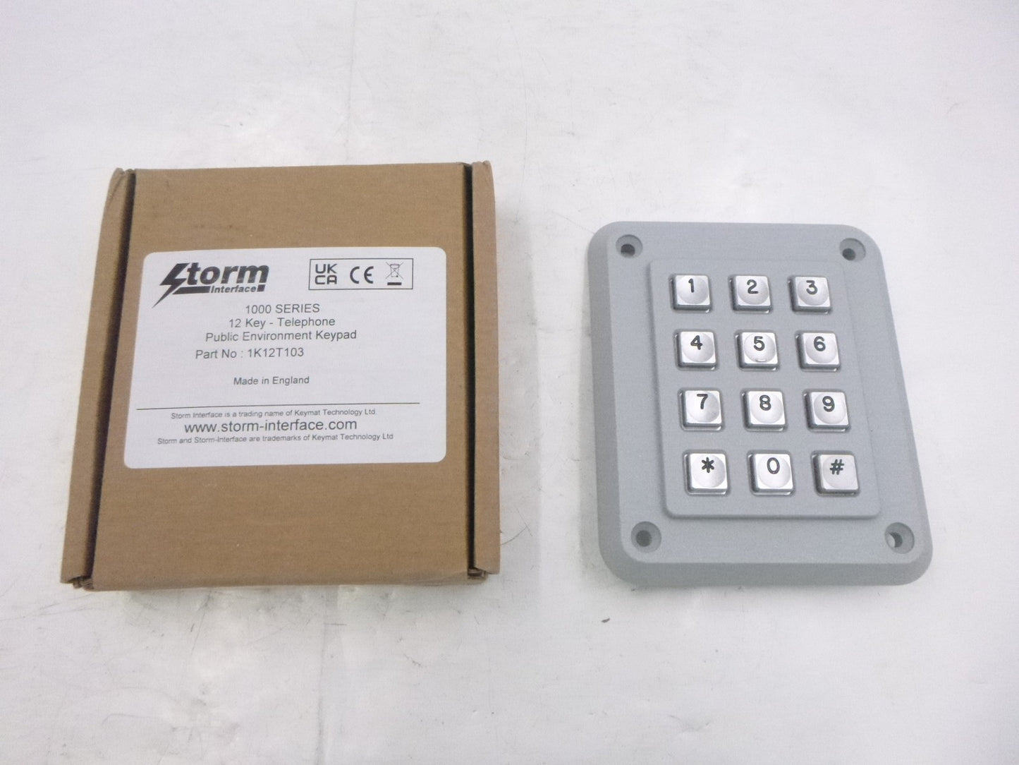 Storm Interface 1000 Series 12 Key Telephone Keypad 1K12T103 24V Zinc Plated