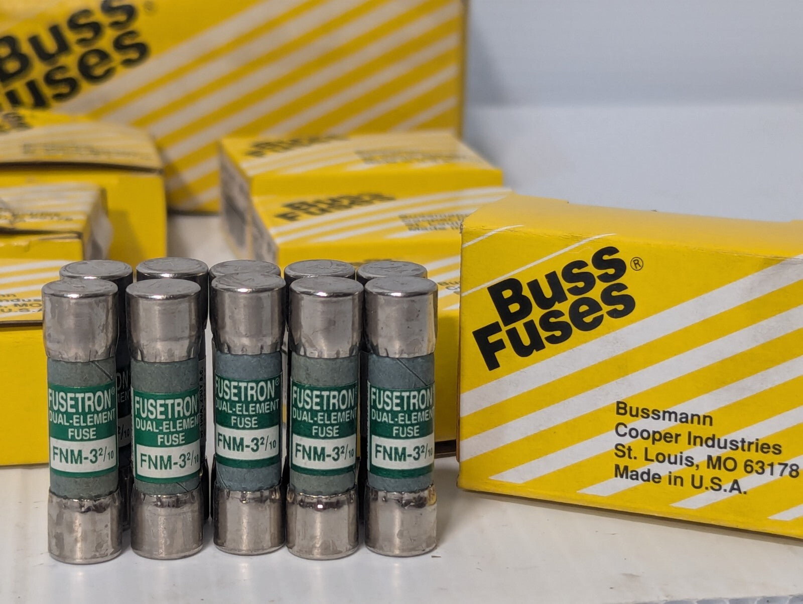 BUSSMANN FNM-3-2/10 Midget Fuse, 250VAC, Dual Element, Time Delay - 1 Box of 10