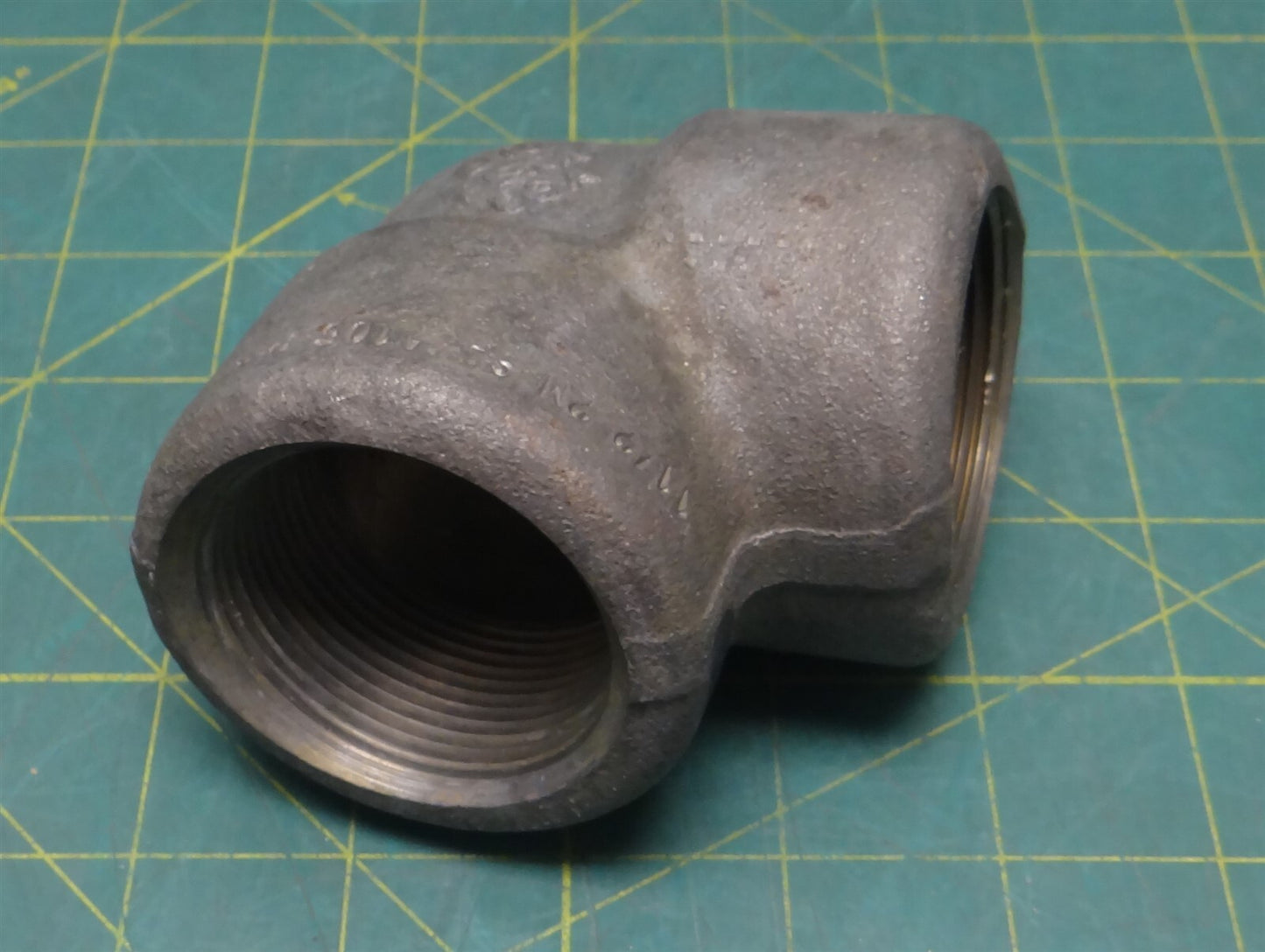 1-1/2" NPT 2M Forged Steel SA/A105 90° Elbow Fitting, PFNN, H5B, 3.5" Length