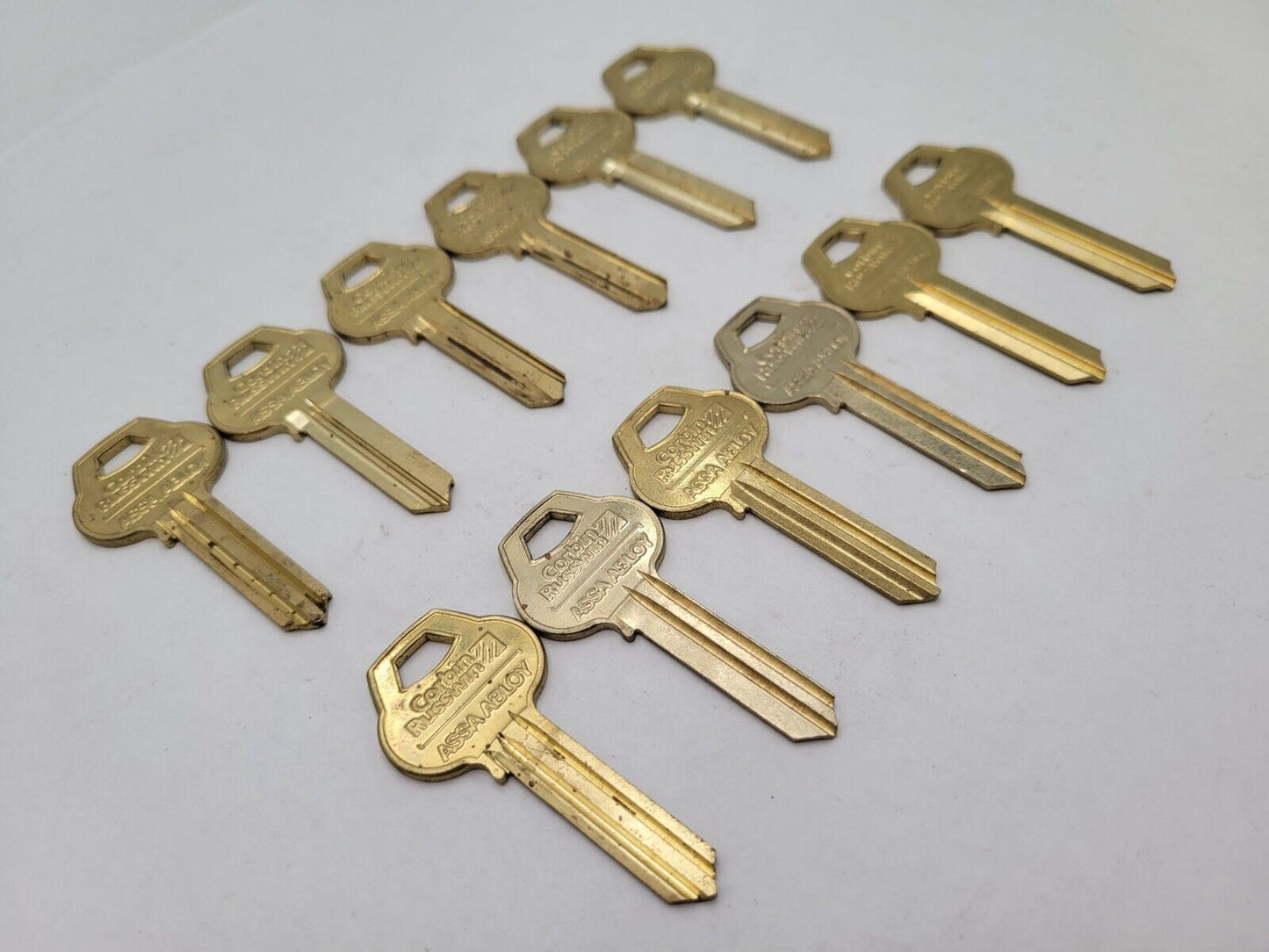 12Pc Variety Corbin Russwin Key Blank Locksmith Lot Brass Steampunk Craft (NOS)