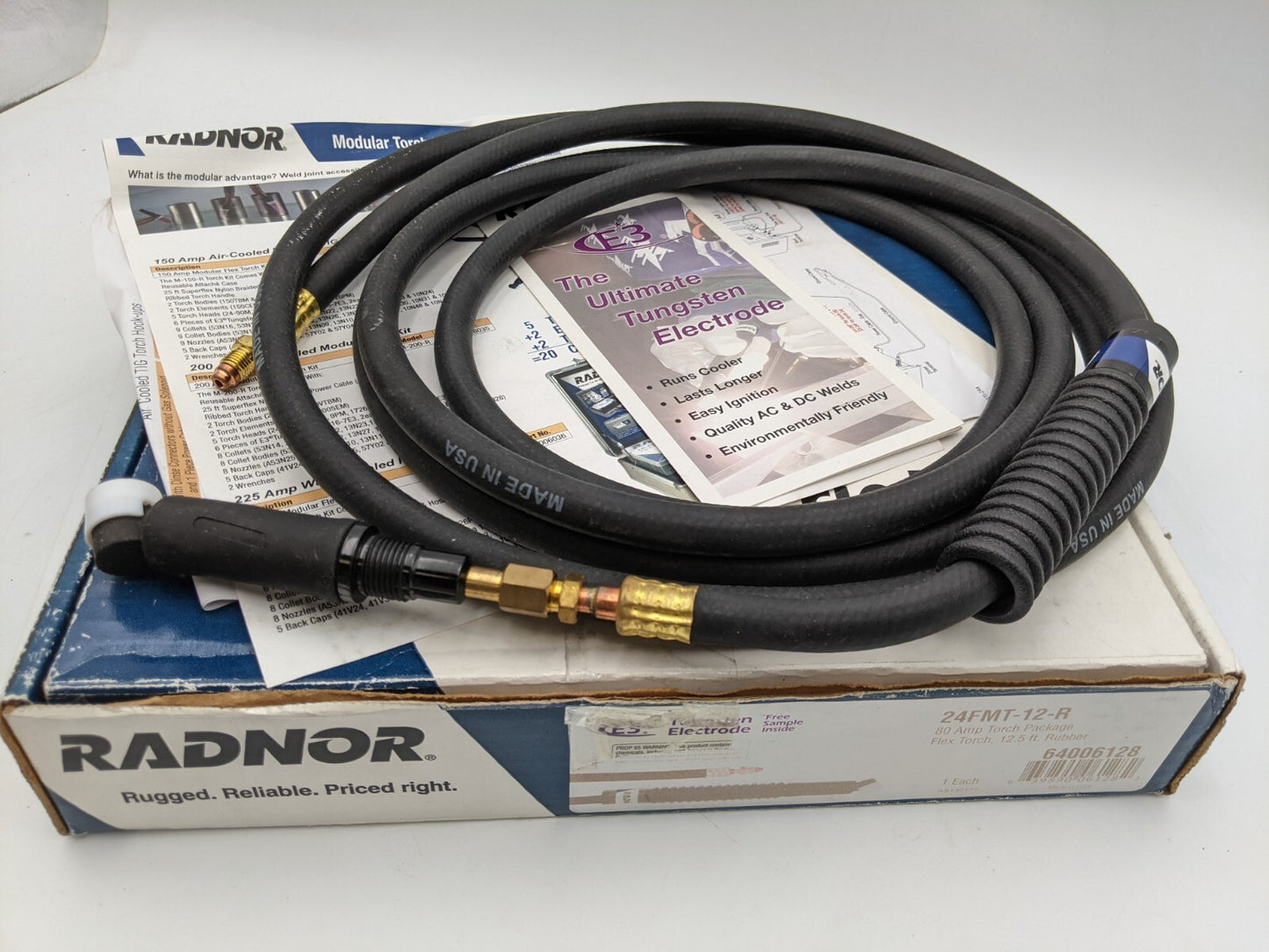 Radnor 24FMT-12-R Air Cooled Tig Welding Kit Flexible Head 80 Amp 12.5" Cable