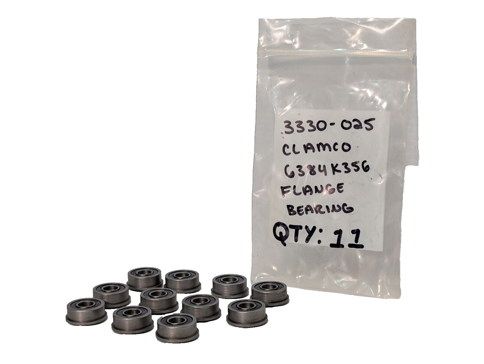 Lot of 11: General 7 Flange Bearings, Clamco Machine Parts 6384K356, 3330-025