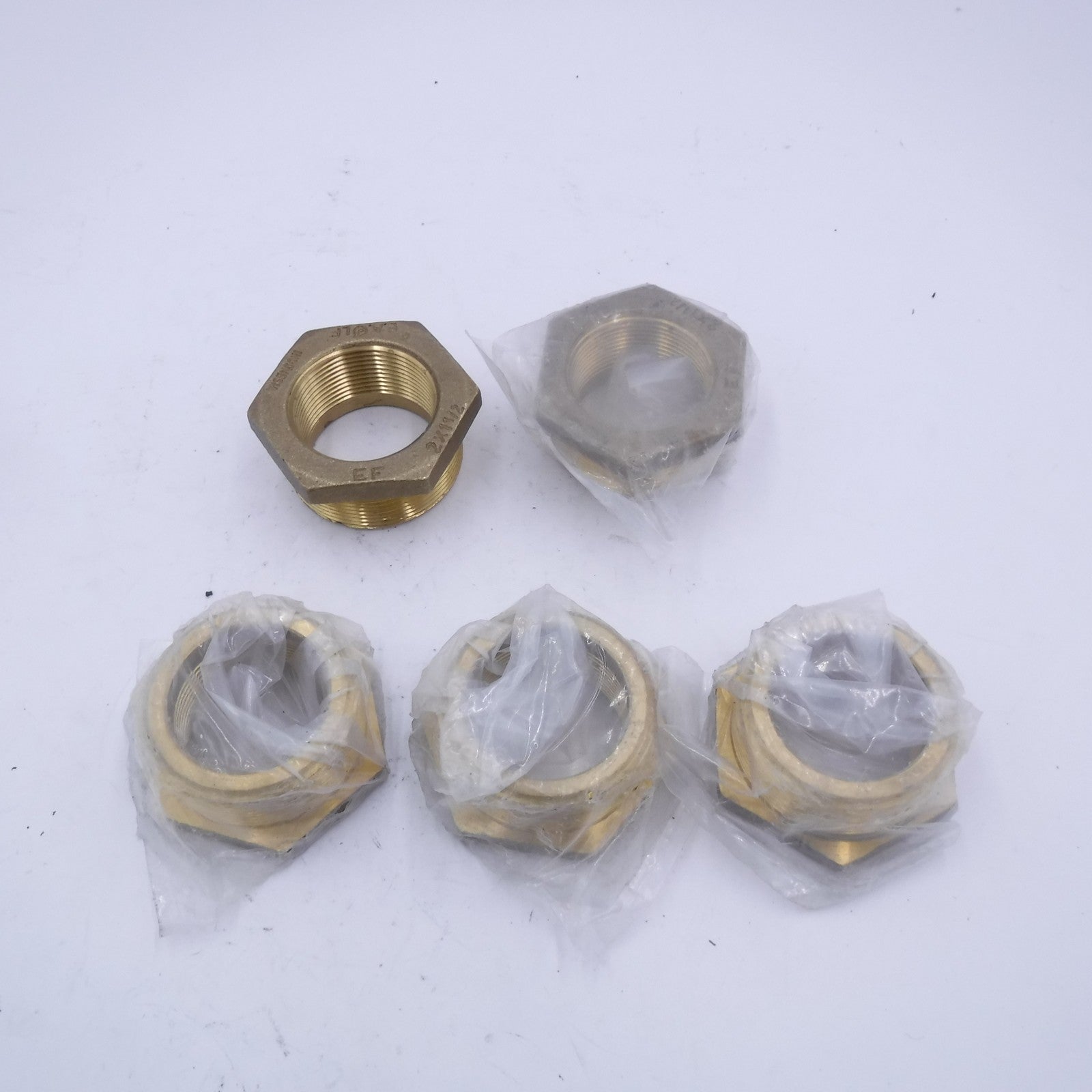 5 Pack 2" Male NPT x 1-1/2" Female NPT Brass Pipe Hex Bushing