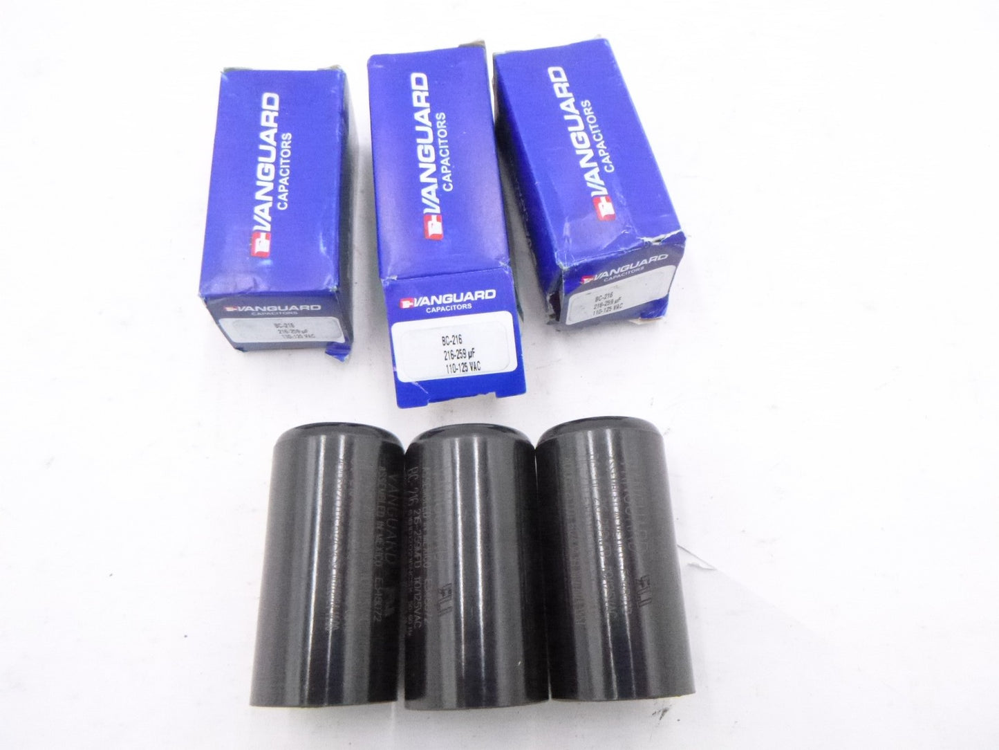 3 Pack Vanguard BC-216 Start Capacitor 216-259uF 110-125VAC 61B1D120216NCSX