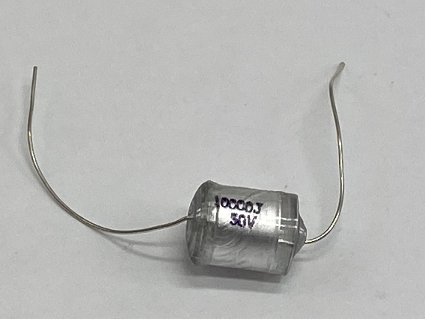 XICON polystyrene film capacitor axial lead 10000J50, 23PW series .01uf/50V