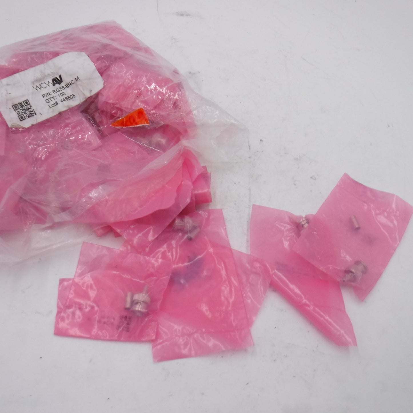 100 Pack Windy City Wire RG58-BNC-M Male 3-Piece Coax Cable Crimp Plug Conn