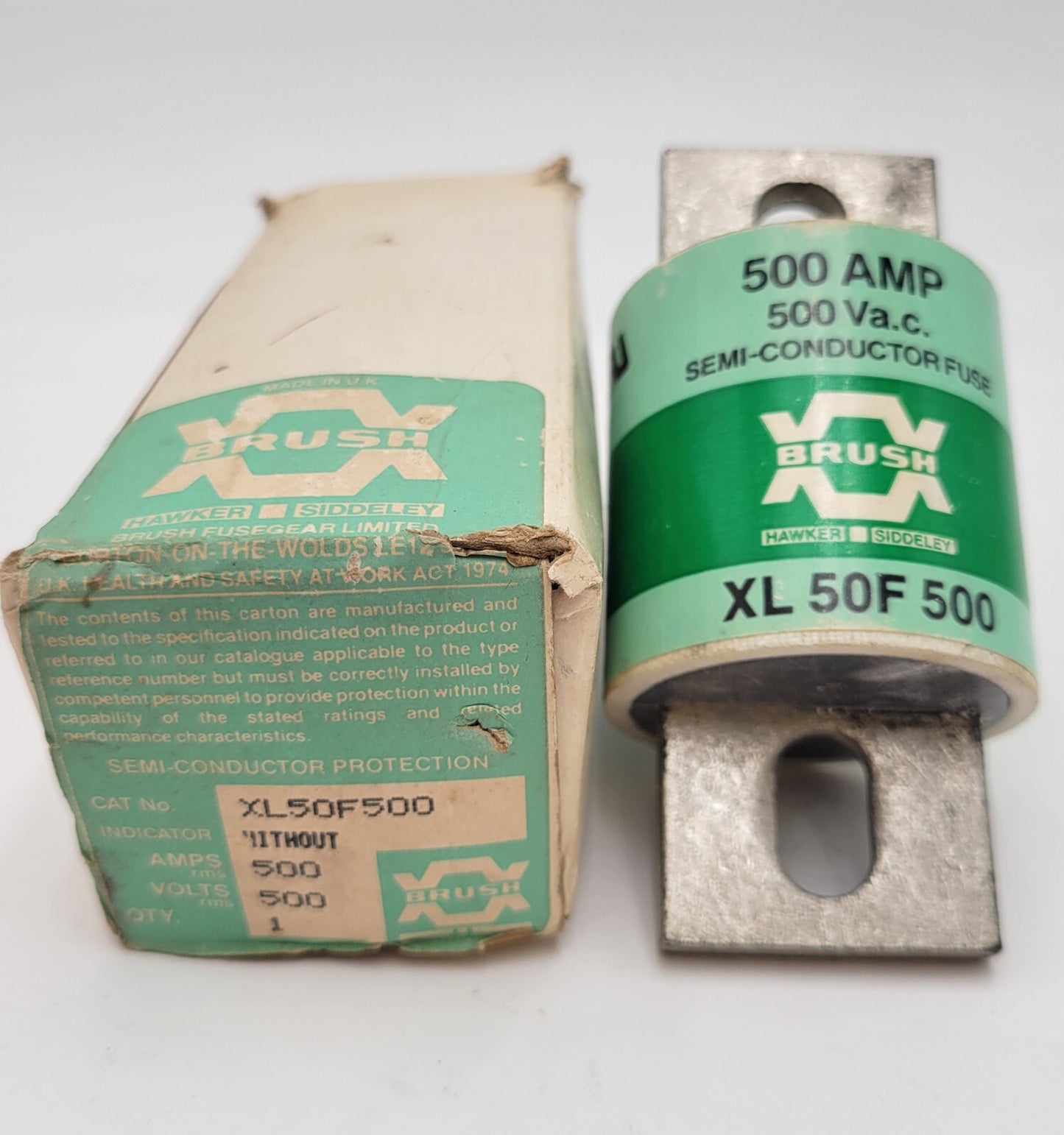 Brush XL50F500 Semi-Conductor Blade Cartridge Fuse 500 Amp 500 Volt AC Type XL
