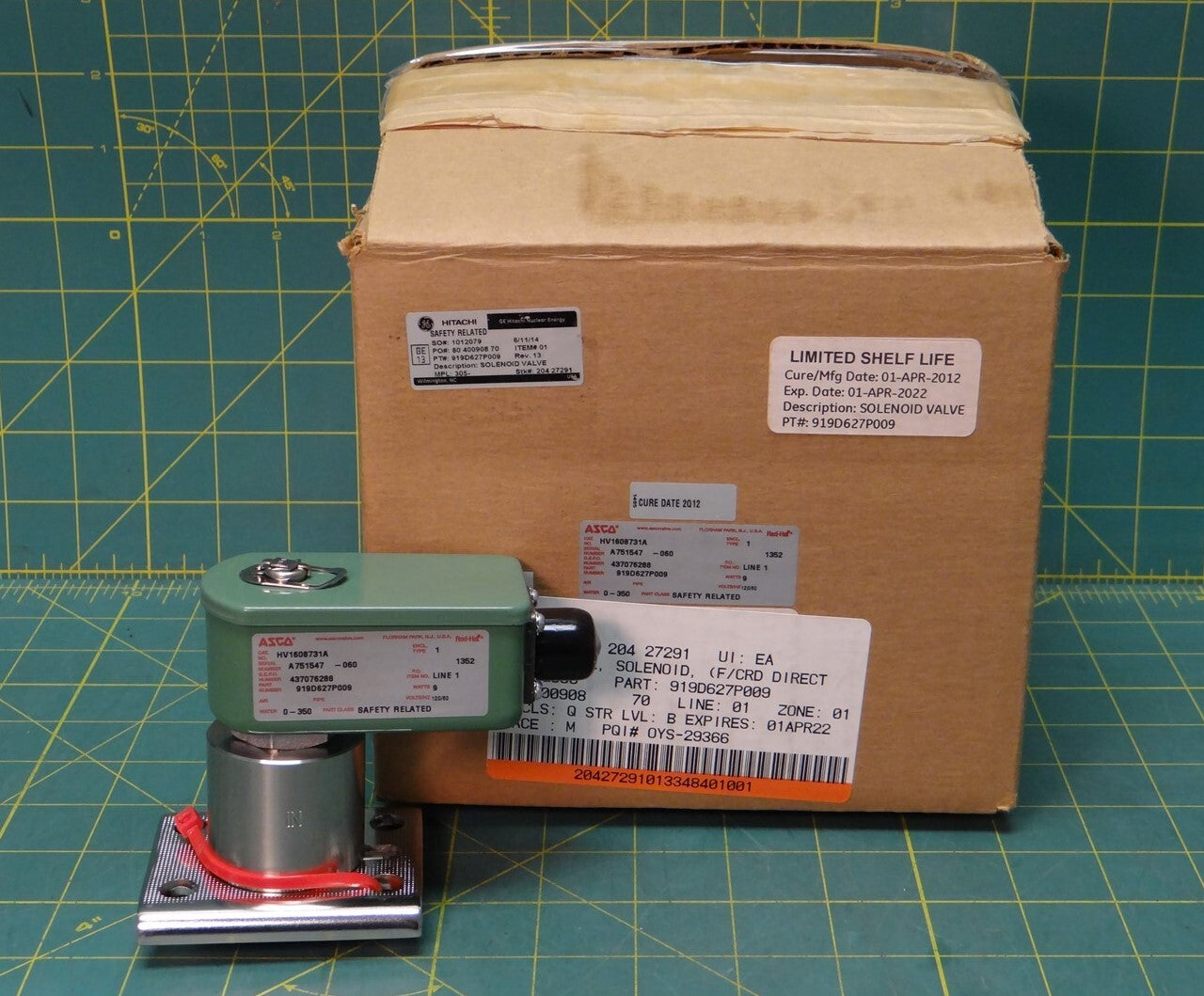 ASCO Redhat Solenoid Valve HV1608731A 9 Watts 120 V @ 60 Watts 919D627P009