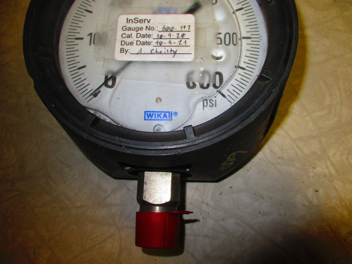 WIKA XSEL 0-600 Psi Liquid Filled Pressure Gauge / 5" Face / 1/2" NPT Stainless