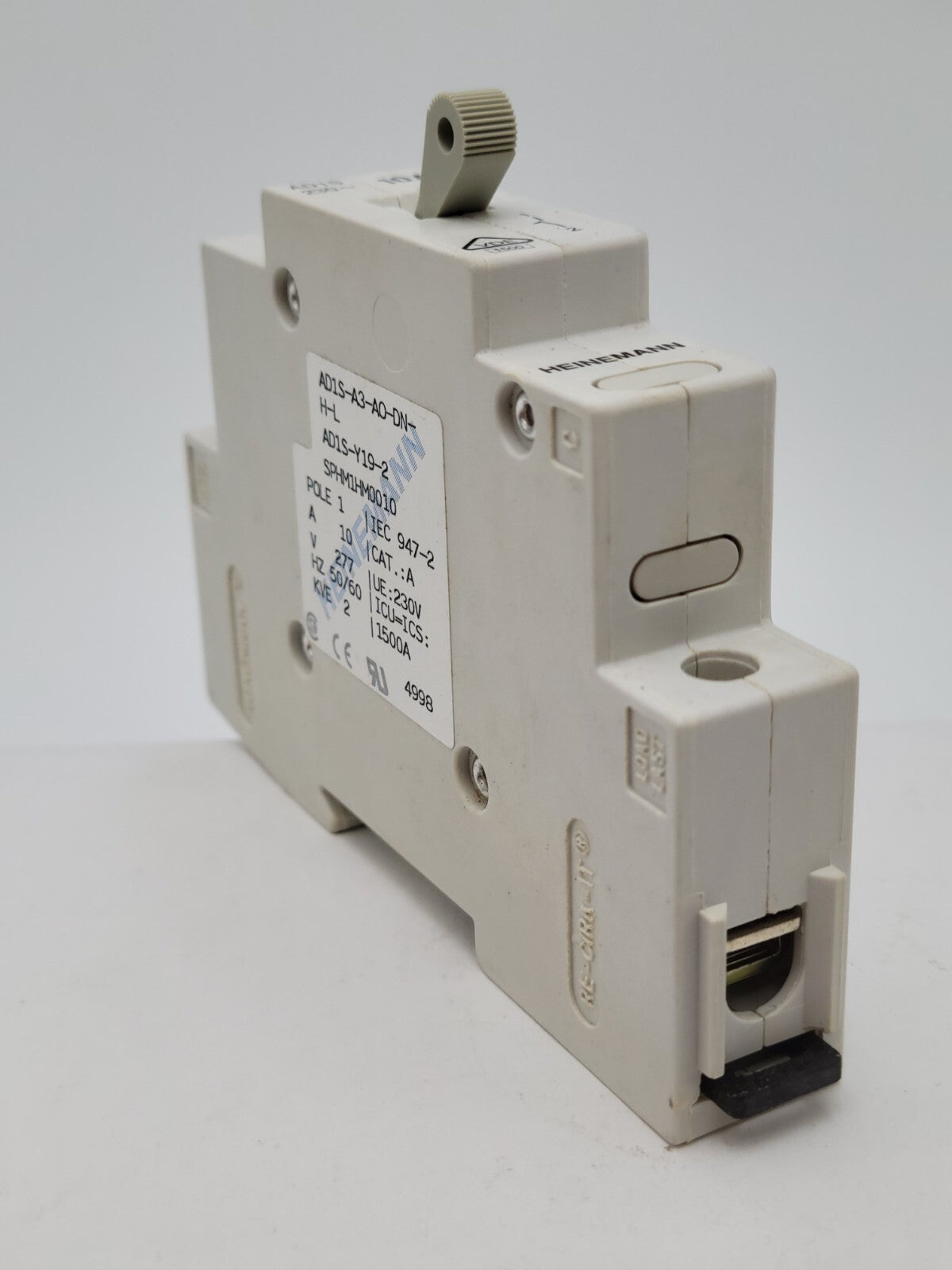 Heinemann SPHM1HM0010 DIN Rail Circuit Breaker 10A 230V 1P 1PH Type AD1S 10 Amp