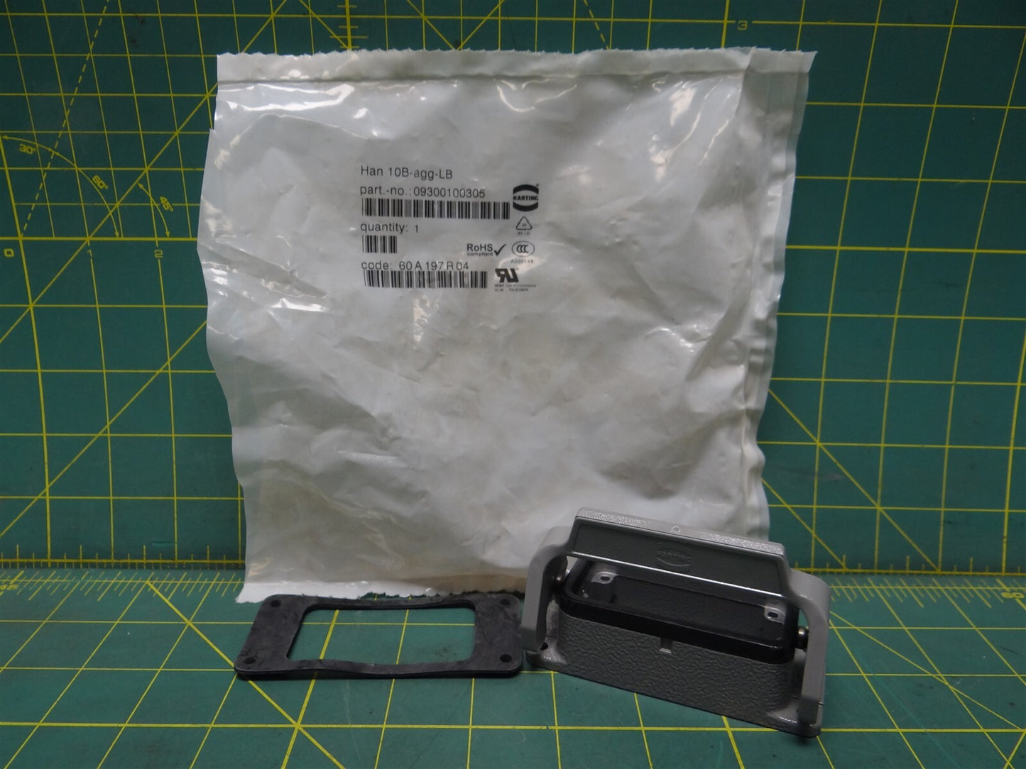 Harting Han 10B-agg-LB Low Profile Heavy Duty Connector 09300100305 Aluminum