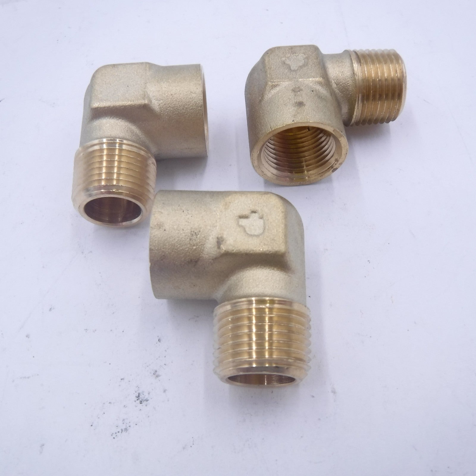 3 Pack Parker 5/8" Female NPT x 5/8" Male NPT 90° Brass Elbow