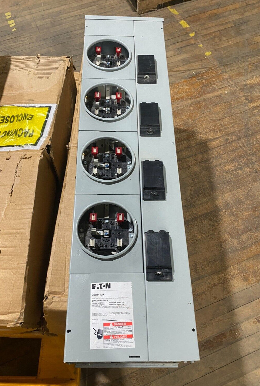 Eaton 3MM412R Meter Stack 800A Max 125A Branch 208Y/120V 3PH 4 Socket CAN SHIP