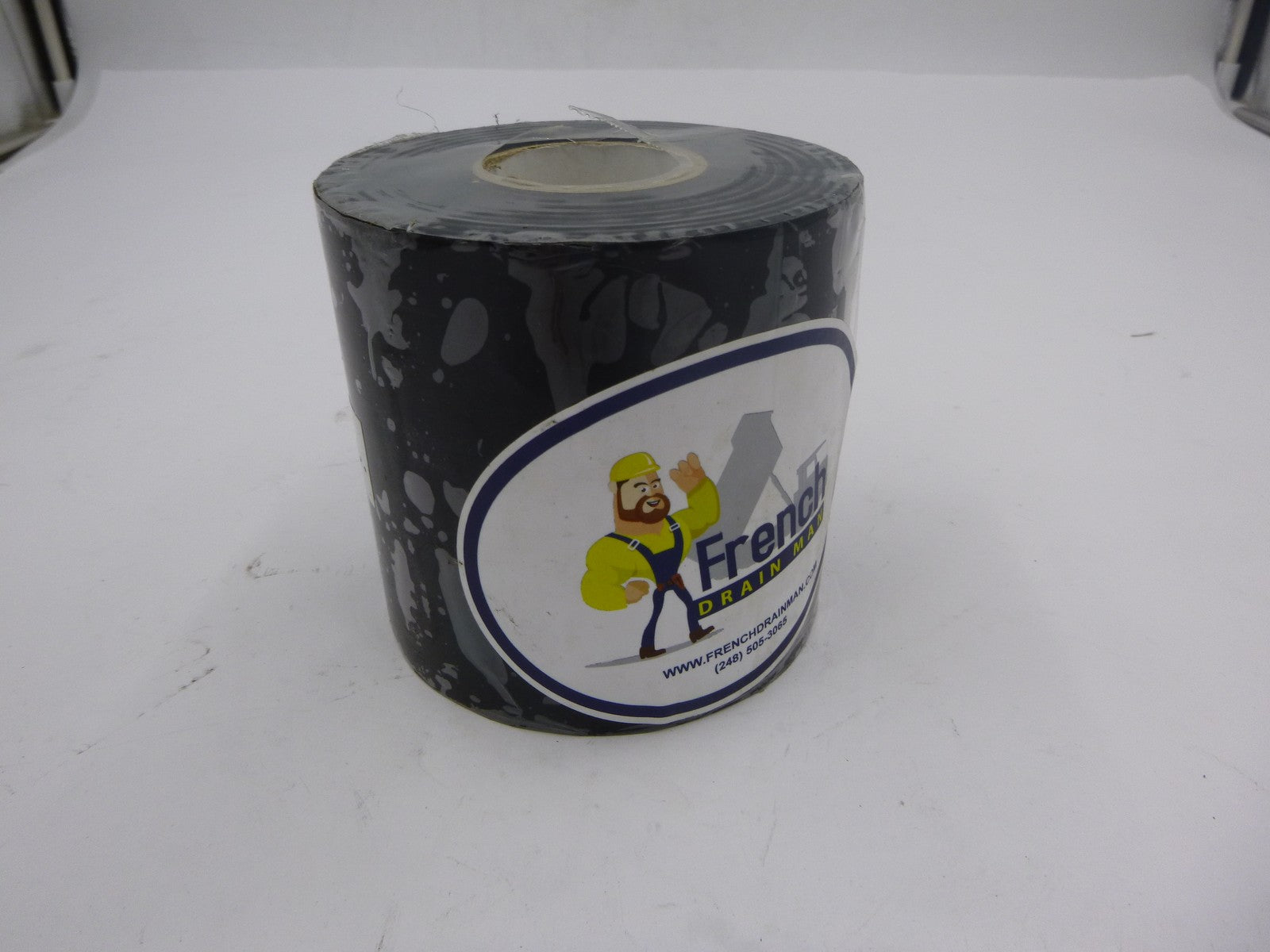 108' French Drain Man 200 Year Black PVC Tape 4" x 108'