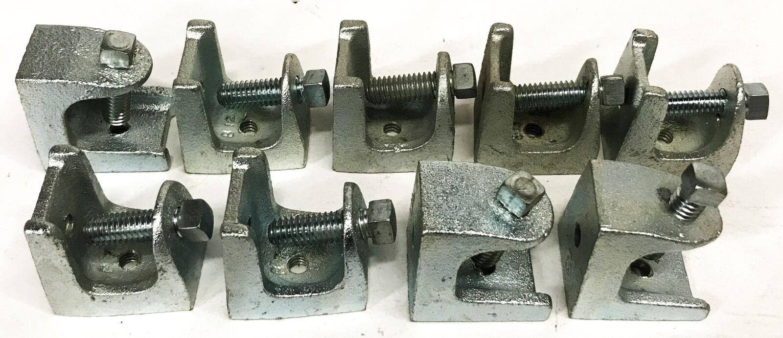 Unbranded 1/4 inch Galvanized Strut Channel Beam Clamp [Lot of 9] NOS