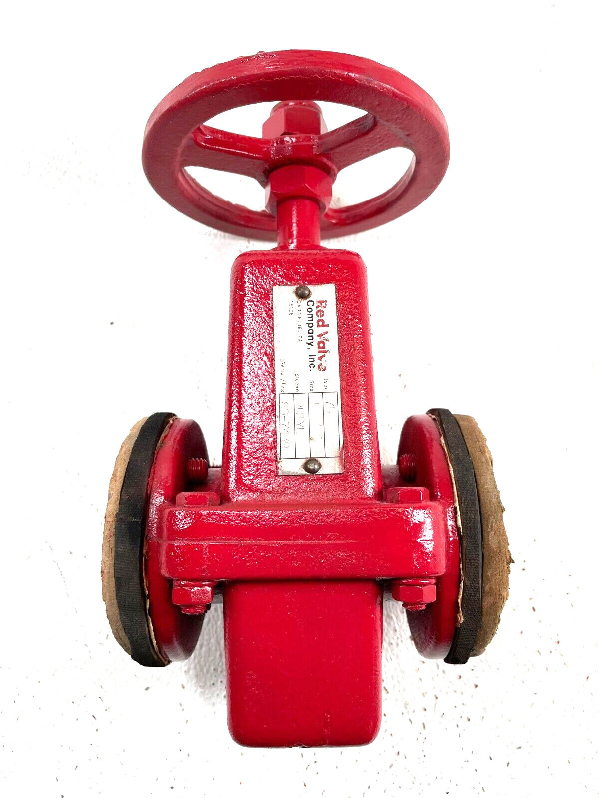 RED VALVE Series 75 Manual Pinch Valve 1" Flanged 150 psi CWP Butyl Sleeve
