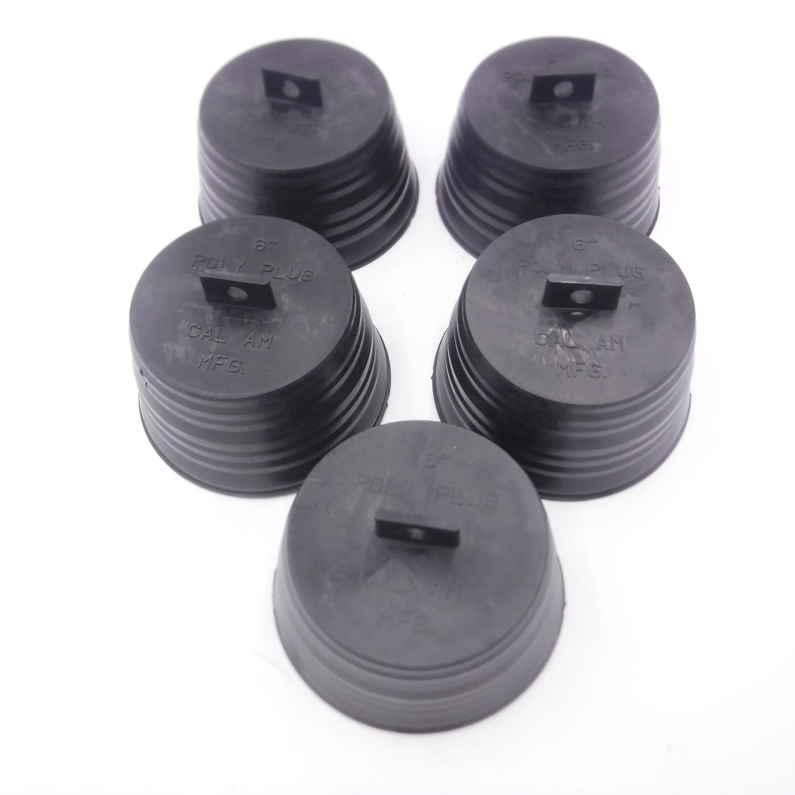 5 Pack Cal Am MFG 6" Poly Pull Plug Black