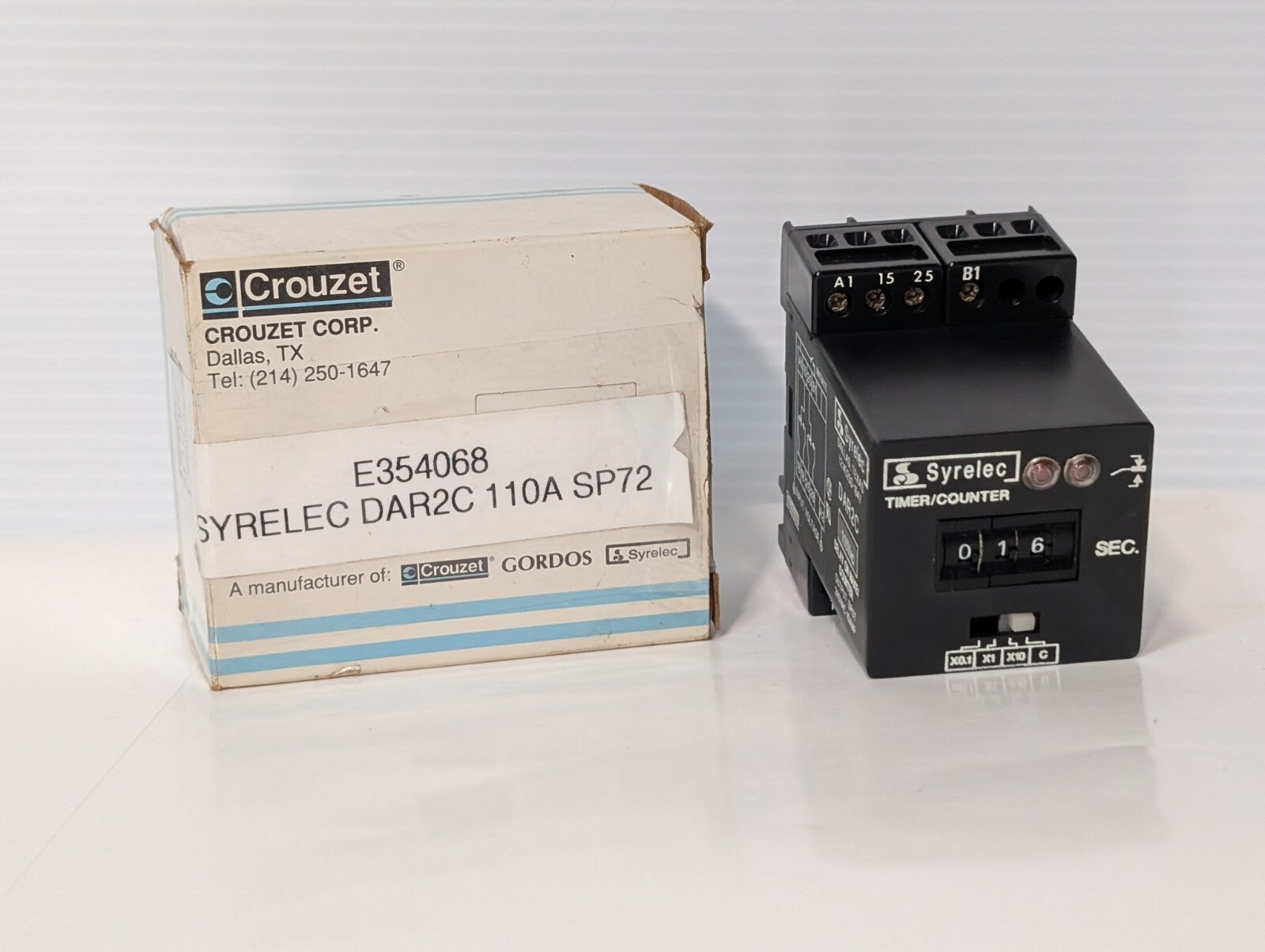 Crouzet DAR2C Syrelec Delay On Make 3 Digit Timer  Counter, DPDT, 110v, SP72