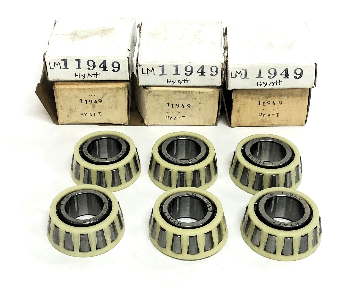 Hyatt Tapered Roller Bearing Cone Plastic Assembly LM11949 [Lot of 6] NOS
