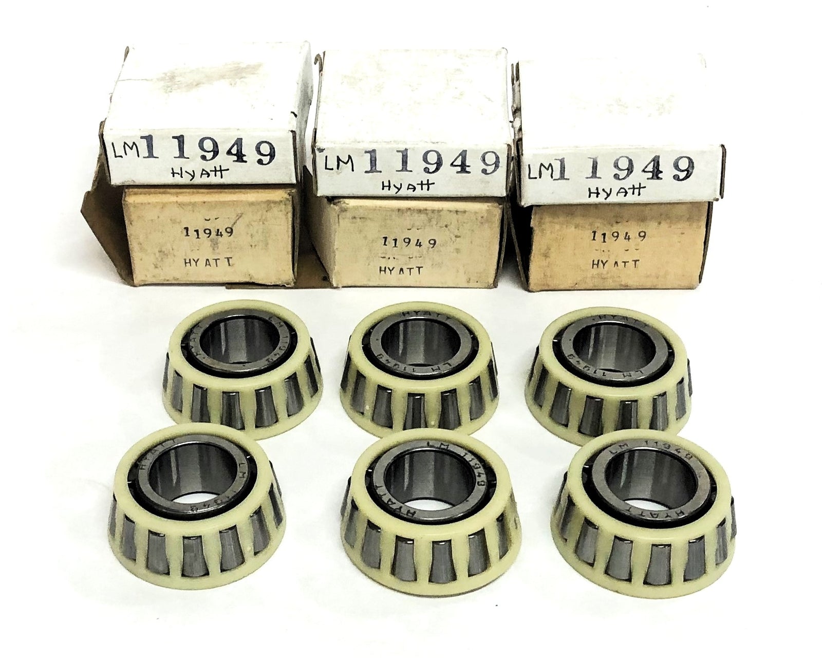 Hyatt Tapered Roller Bearing Cone Plastic Assembly LM11949 [Lot of 6] NOS