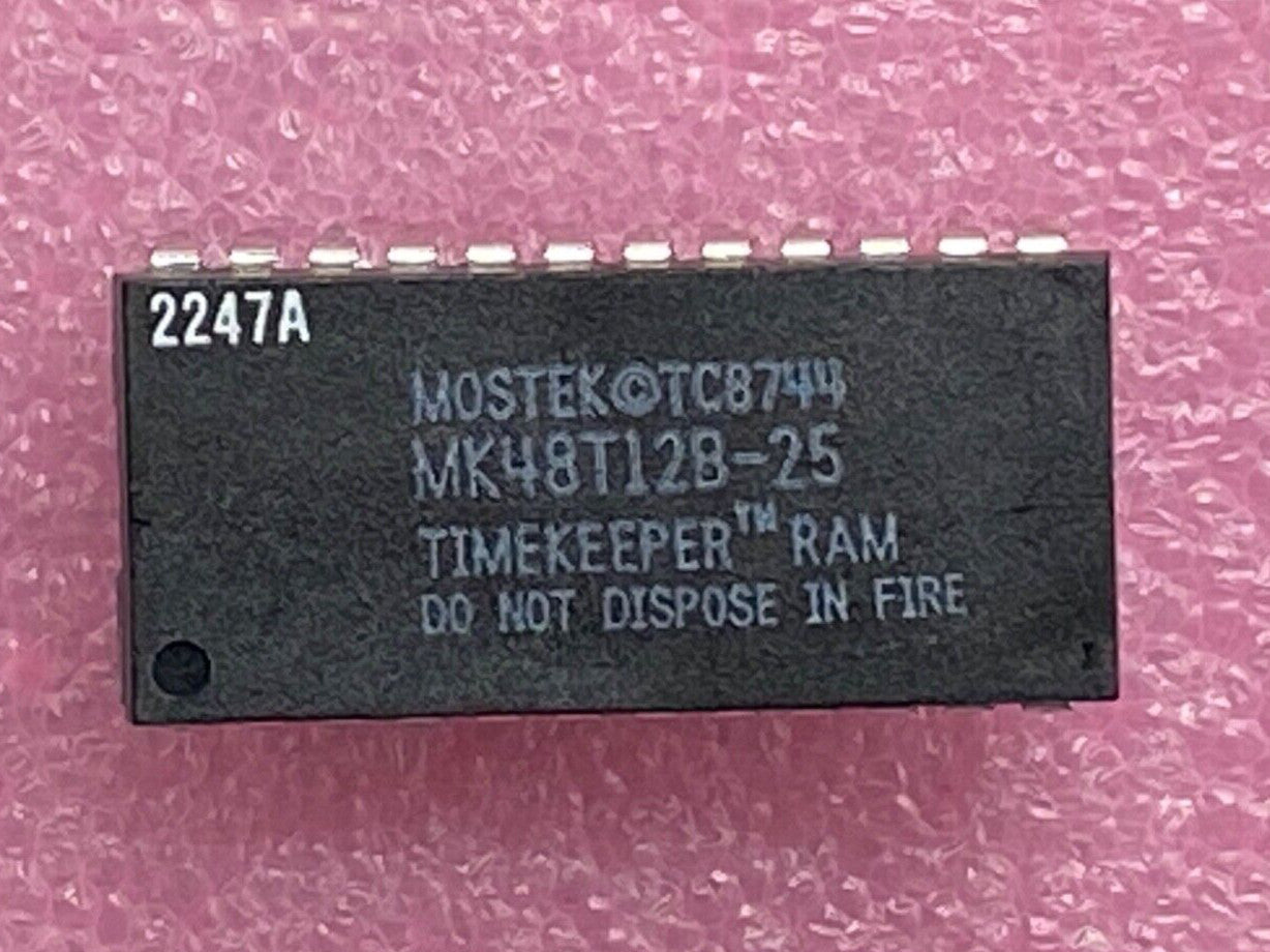 MOSTEK MK48T12B-25 timekeeper RAM 2K x 8 Integrated circuit package