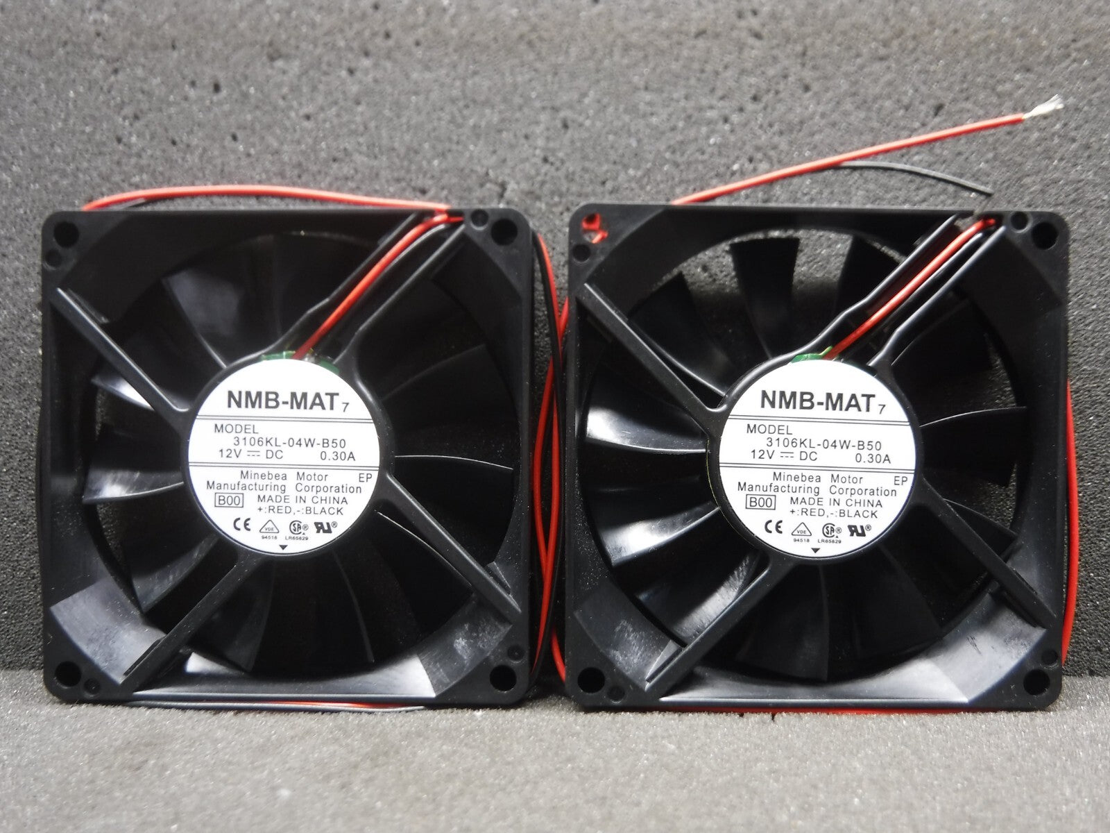 Minebea, NMB-MAT, 3106KL-04W-B50, 12V DC, 0.30A, Fan Motor * Lot of 2 *