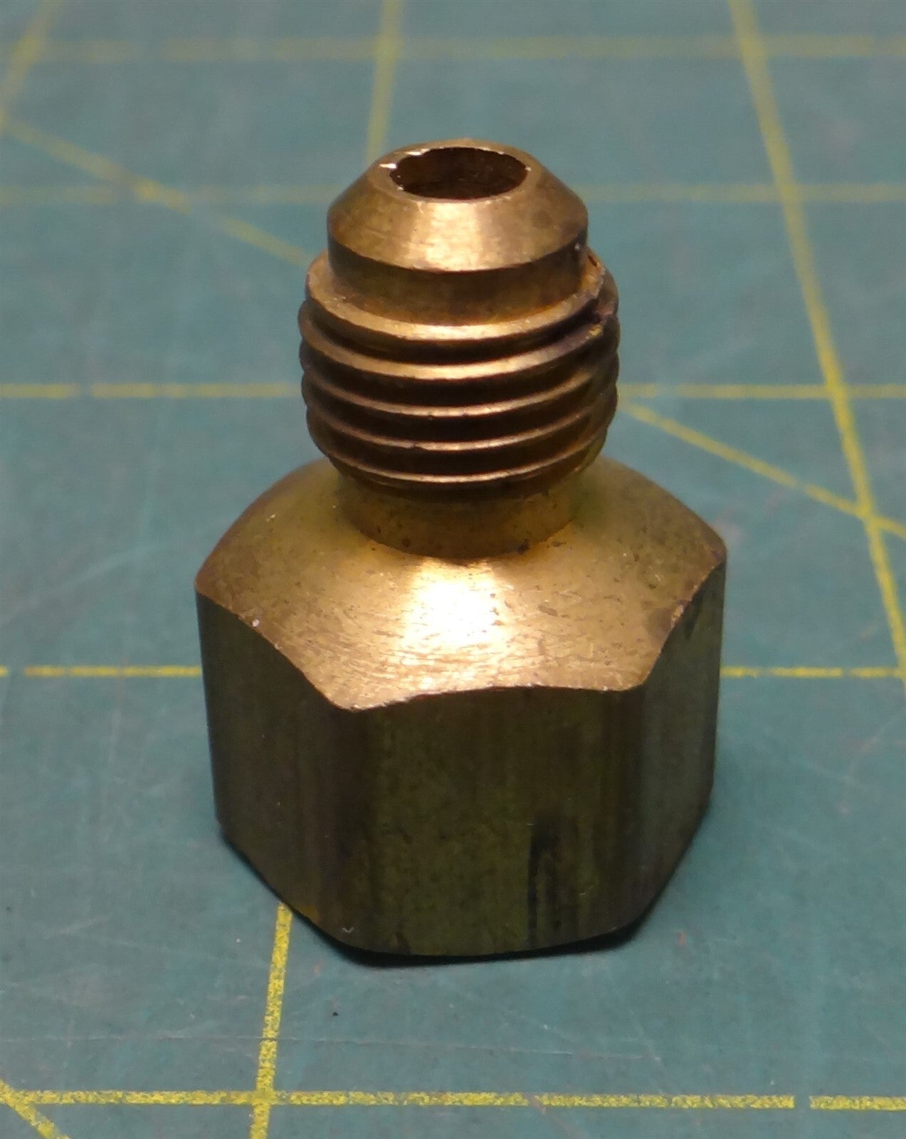 1/2" Female SAE X 3/8" Flared Male SAE Brass Straight Pipe Fitting