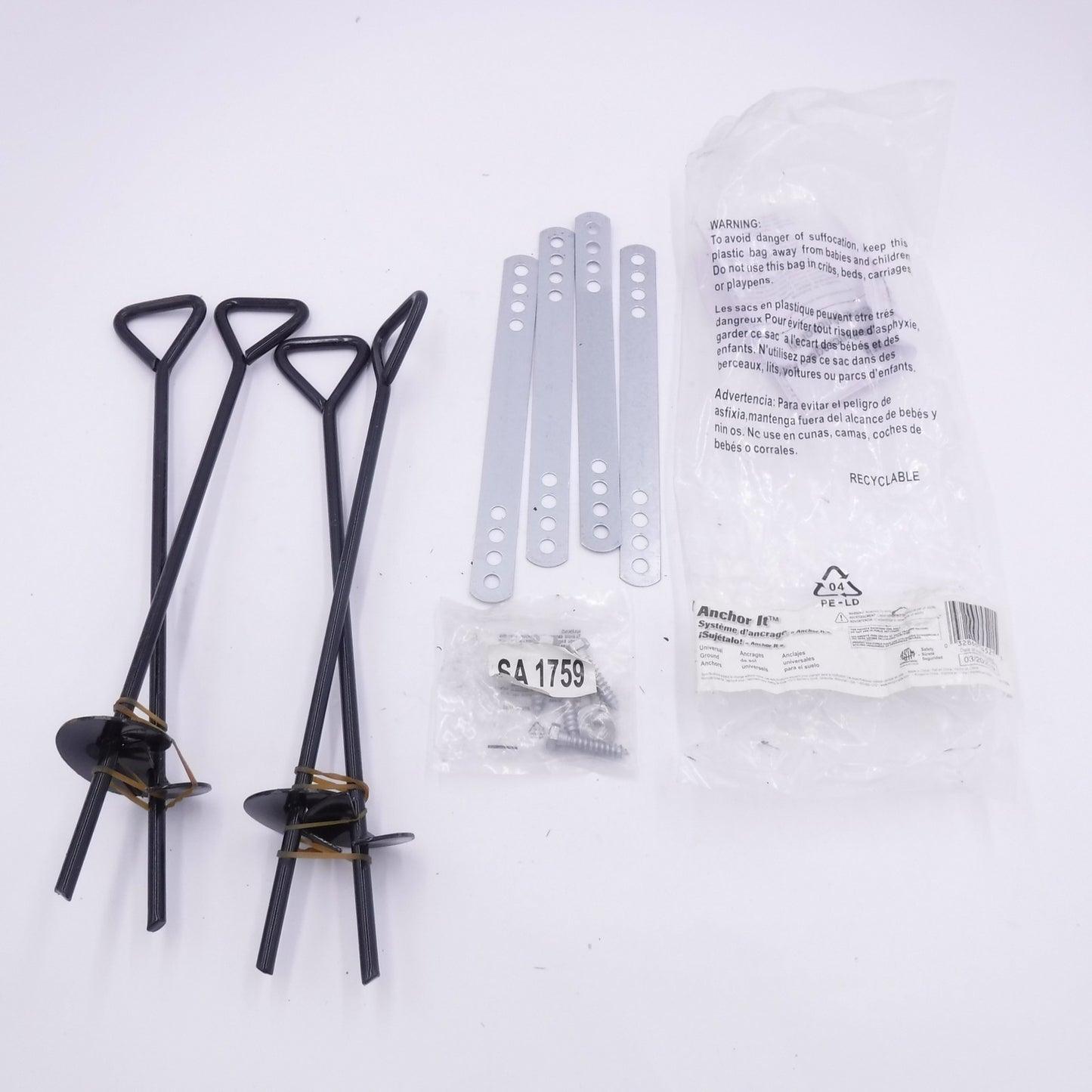 4 Pack Swing-N-Slide Anchor It Universal Metal Ground Anchors In Black WS 4521
