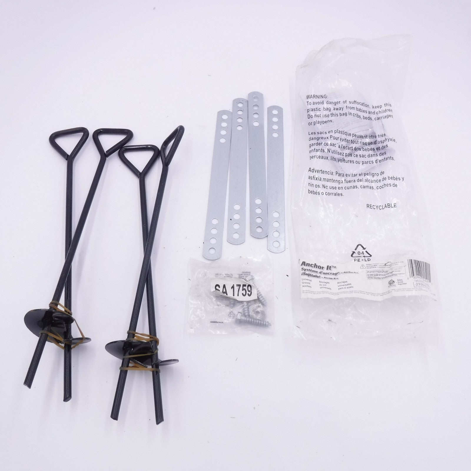 4 Pack Swing-N-Slide Anchor It Universal Metal Ground Anchors In Black WS 4521