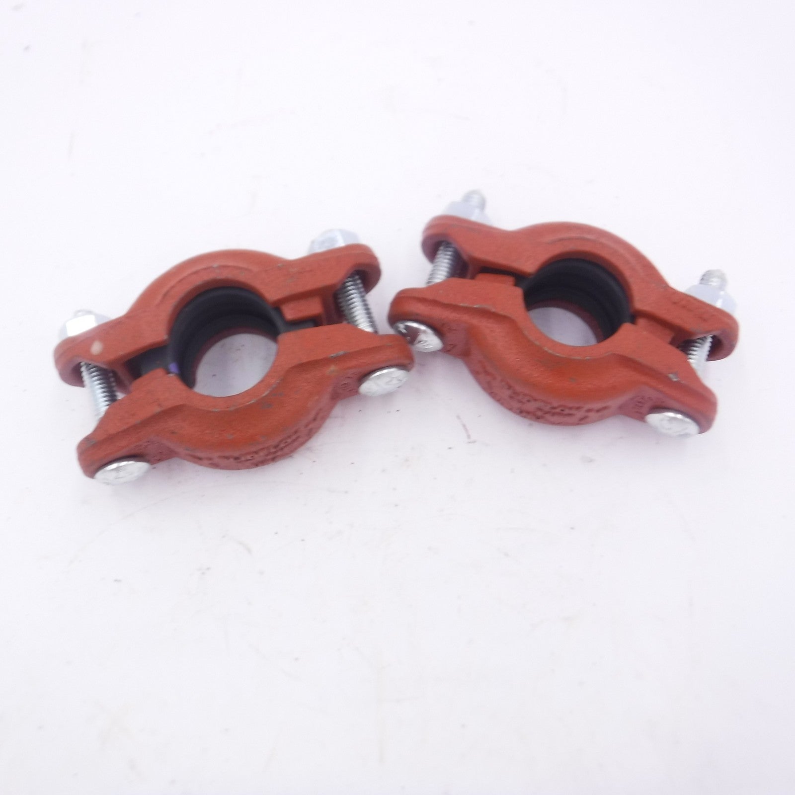 2 Pack 1" Slidelok Grooved Rigid Couplings 74FP Orange w/Violet Stripe Gasket