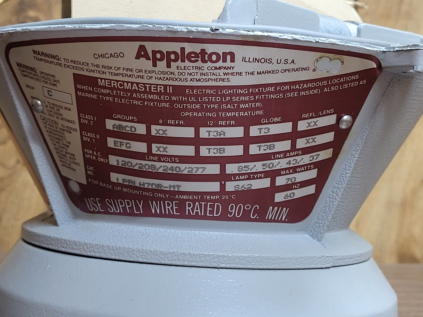 APPLETON LPBLH70RMT 70WATT HPS QUAD TAP MERCMASTER II BALLAST HOUSING NEW
