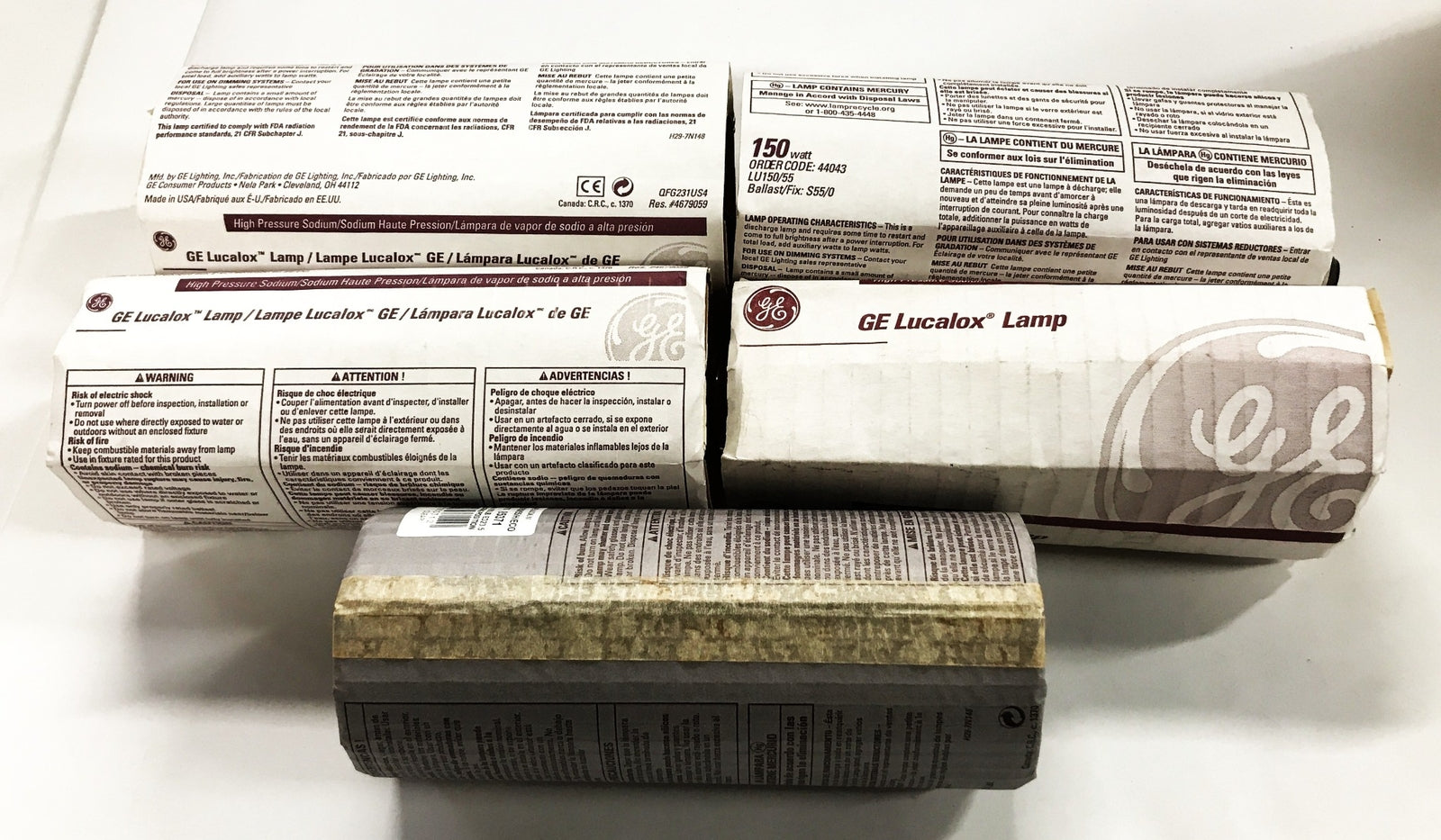 GE 150 watt Lucalox Lamp 85371 [Lot of 5] NOS