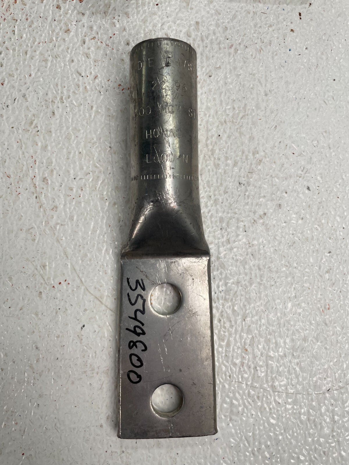 HOMAC L-600-N Compression Lug Connector, 2-Hole, Cu, 600 MCM STR, 1/2" Stud
