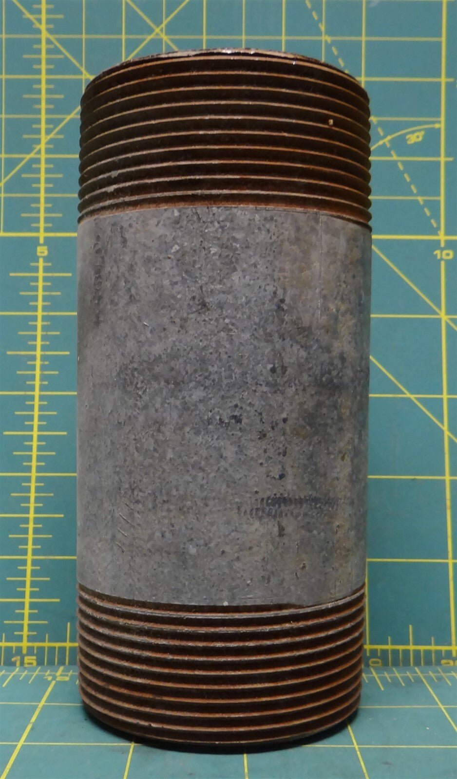 2-1/2" D x 2-1/2" D x 6" L Hot Dipped Galvanized Pipe Nipple, Fitting, Connector