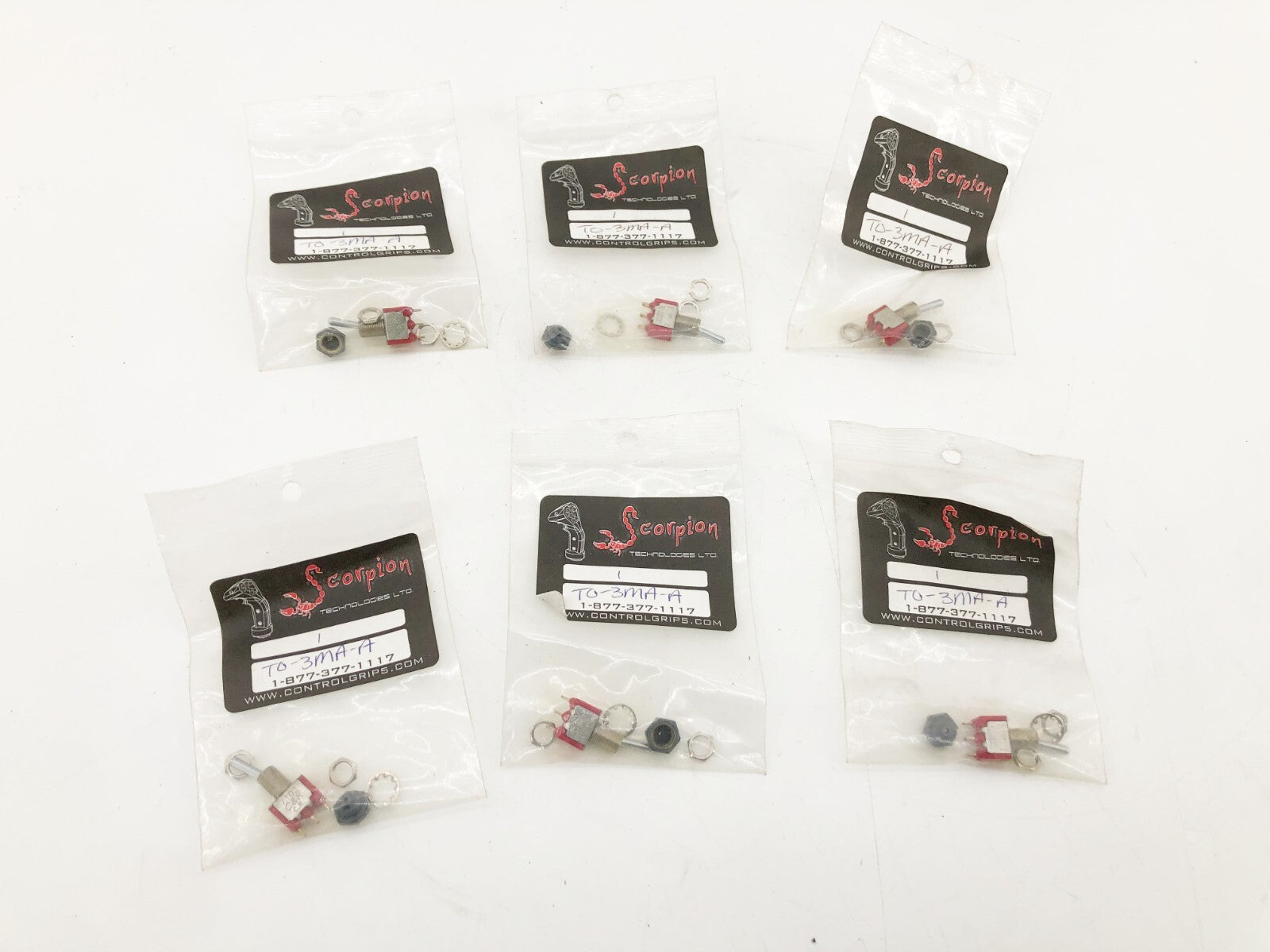 Lot of 6 New C & K 7103 Miniature Toggle Switches TO-3MA-A