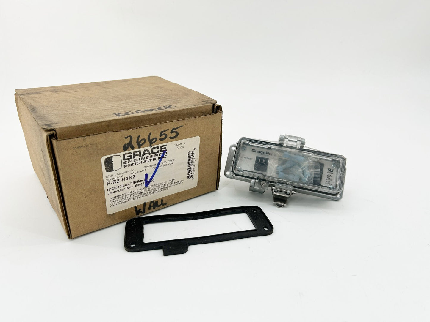New Grace Products P-R2-H3R3 Ethernet Panel Basket Bulkhead Connector 120V