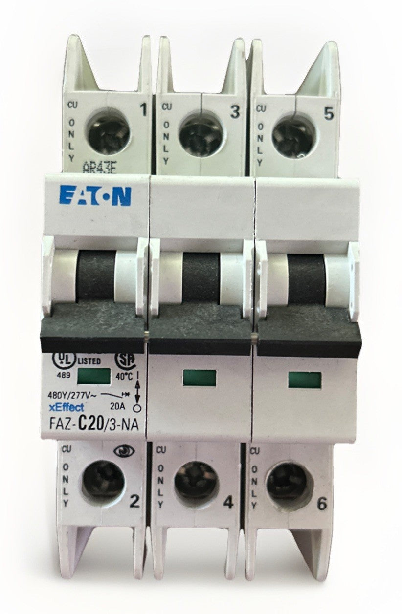 NEW! Eaton FAZ-C20/3-NA Circuit Breaker, 20A, 3-Pole. FREE SHIPPING!       C10