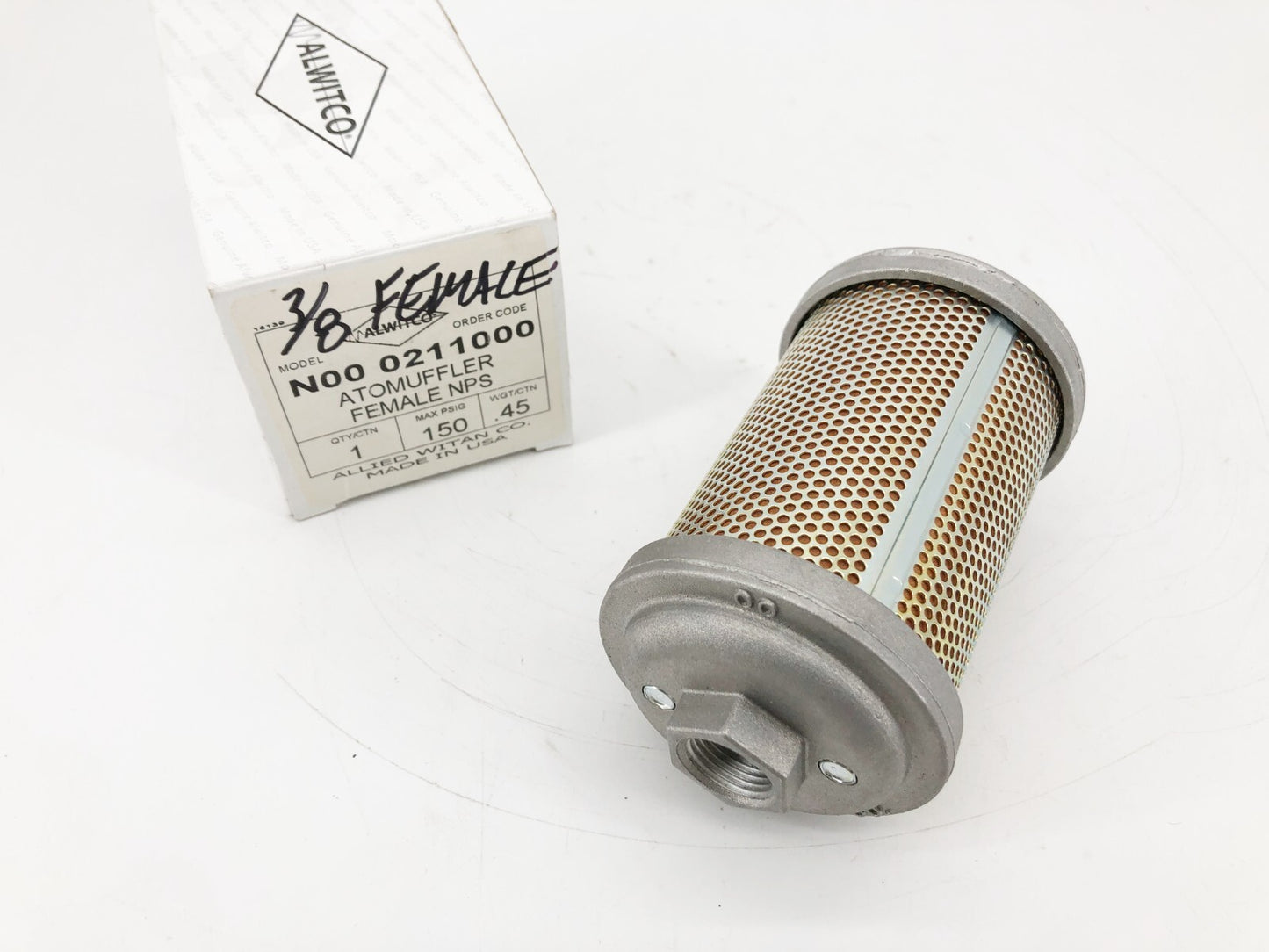 New Alwitco N00 0211000 Air Exhaust Muffler 3/8" Female 150psig 44AW56 Model 00