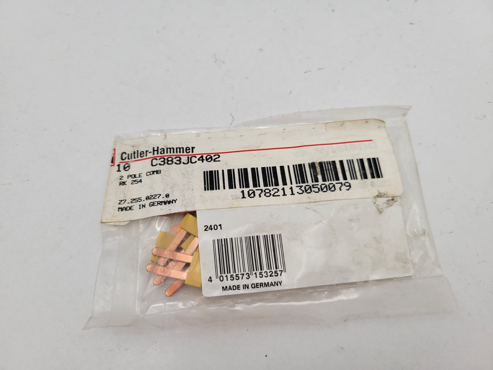 10 Piece Set Cutler-Hammer C383JC402 Insulated Jumper Comb 2 Pole for RK254