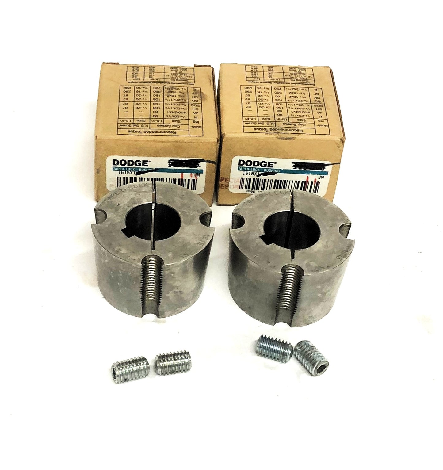 Dodge Stainless Steel Split Taper-Lock Bushing 1615X1 [Lot of 2] NOS
