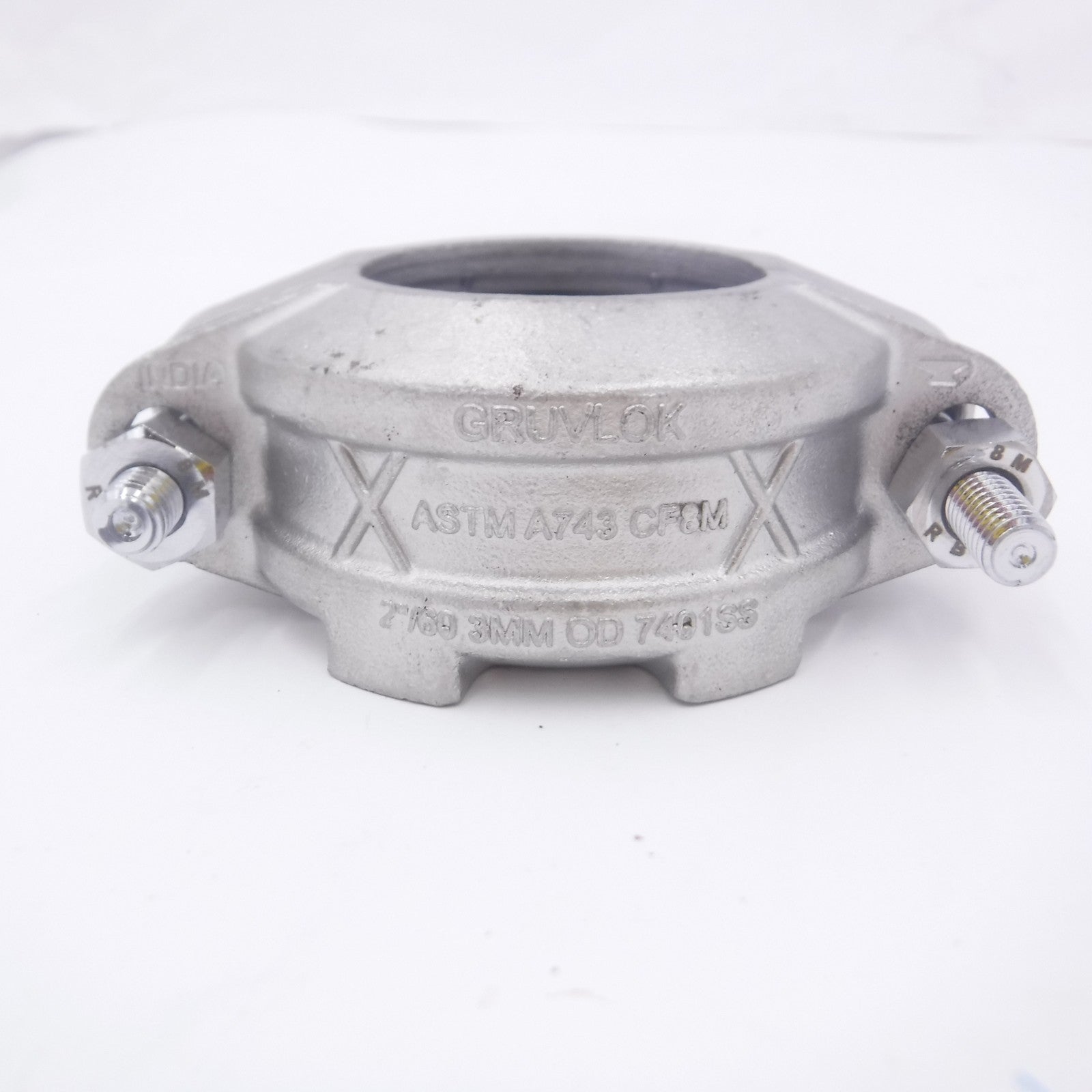 Gruvlok 2" Stainless Steel Rigid Coupling w/Red & Green Striped Gasket 7401SS